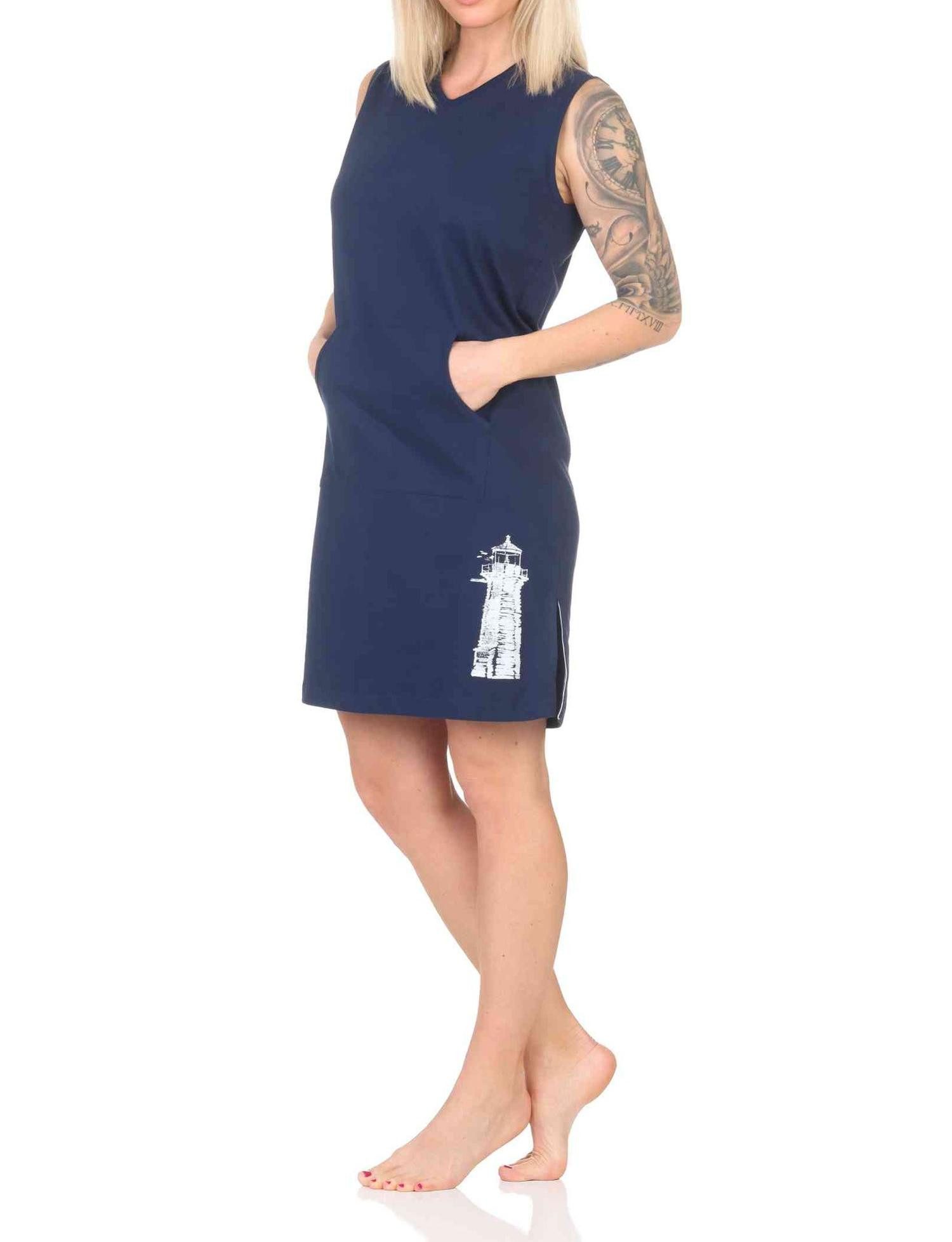 Normann Nachthemd Normann Damen Nachthemd Strandkleid in maritimer Optik