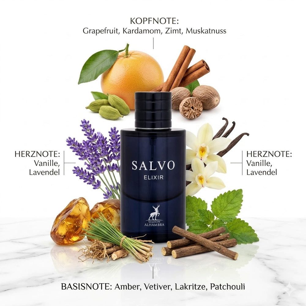 Maison Alhambra Duft-Set Salvo Elixir Eau de Parfum 60 ml + Parfümzerstäuber (leer) Set