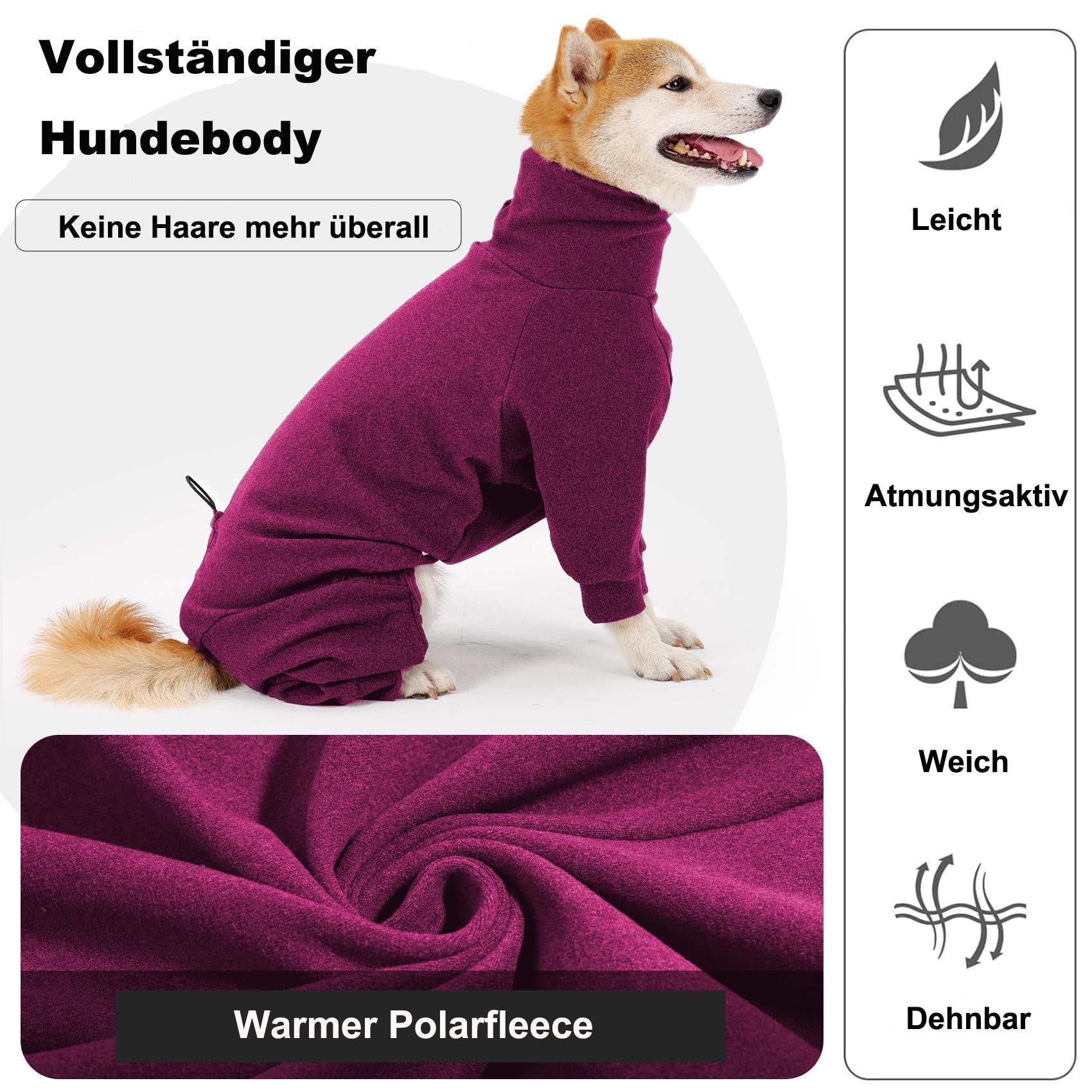 Srvillg Tierpullover Fleece Hundemantel Winter – Warmer Hundepullover mit Beinen, für kleine, mittelgroße & große Hunde