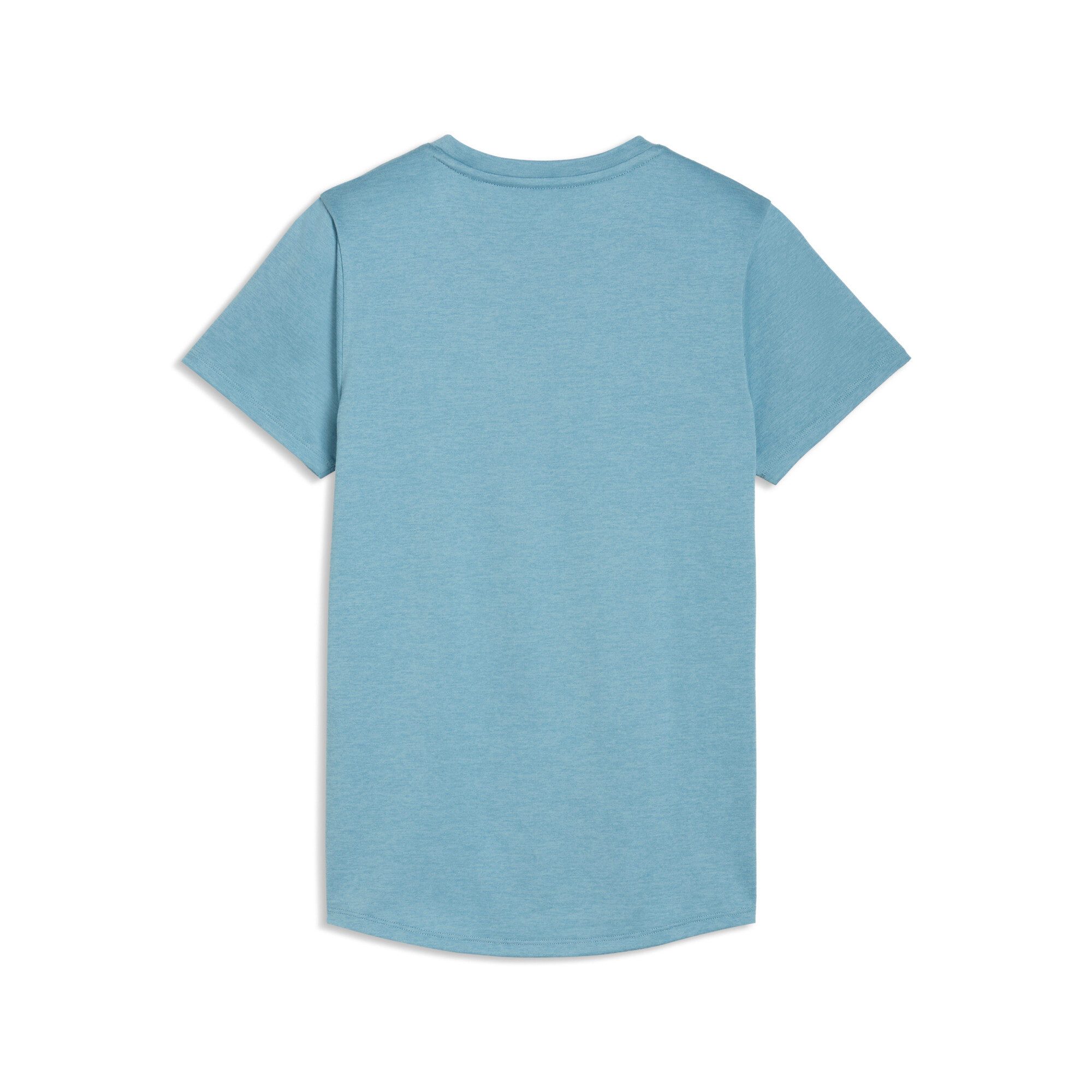 PUMA Trainingsshirt W TAD ESSENTIAL HEATHER TEE mit kleinem Logo auf der Brust, Kurzarm, in normaler Länge