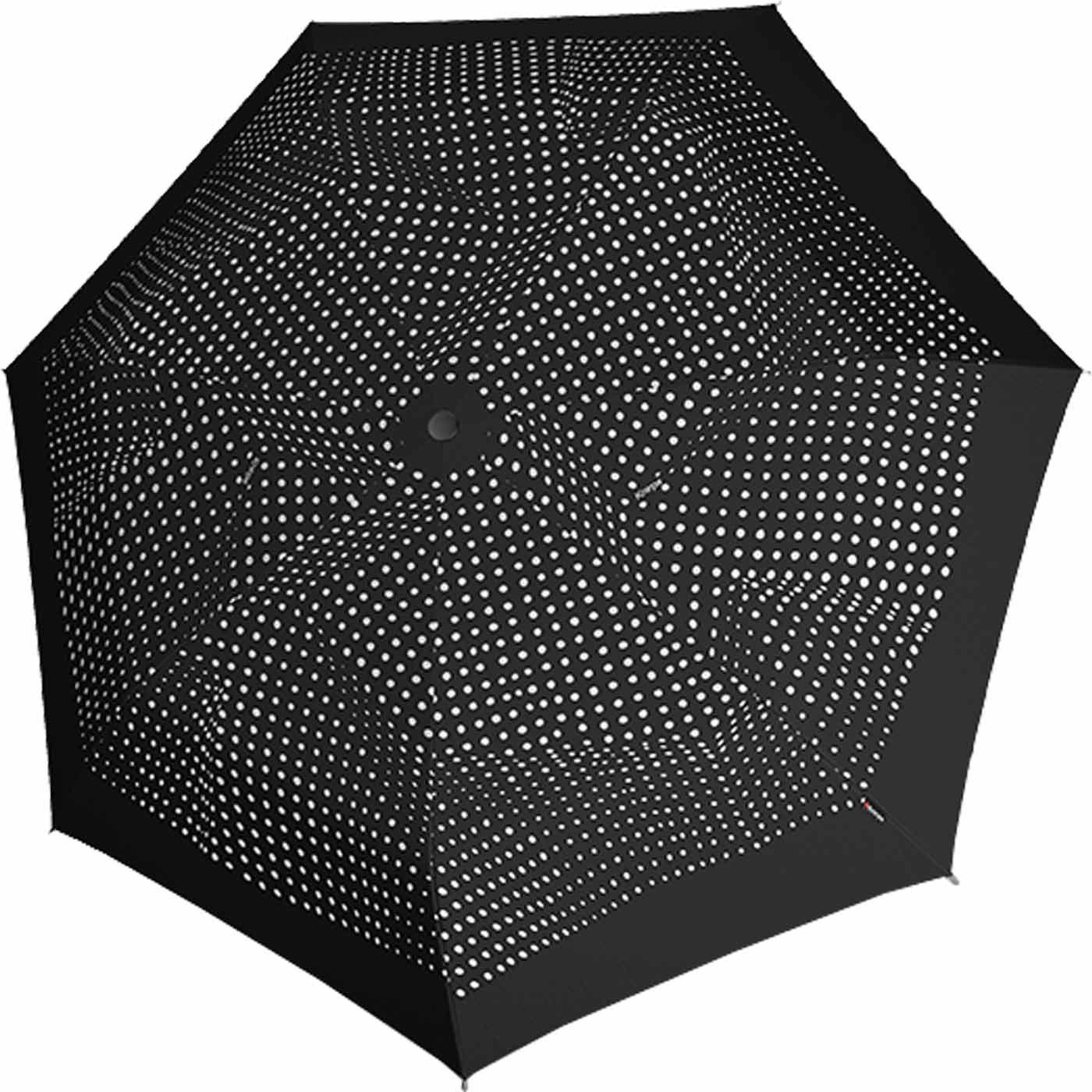 und kompakter für leicht, guter Knirps® sehr Taschenregenschirm Schirm Notfallschirm ein besonders leichter, schwarz-weiß klein Damen,