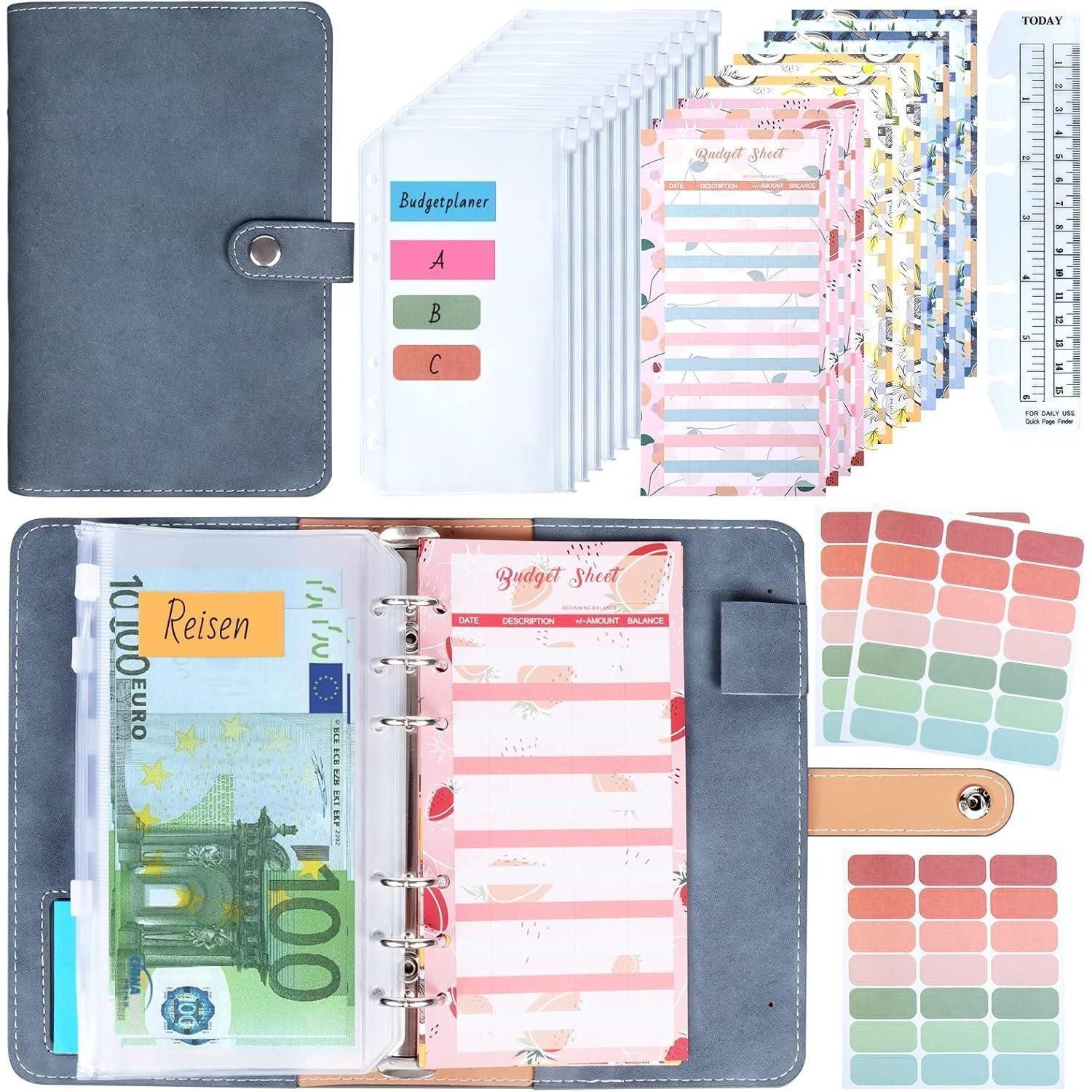 ANYUKE Geldkassette Budget Planner A6 Binder Geldumschläge Sparmappe Organizer Finanzbuch