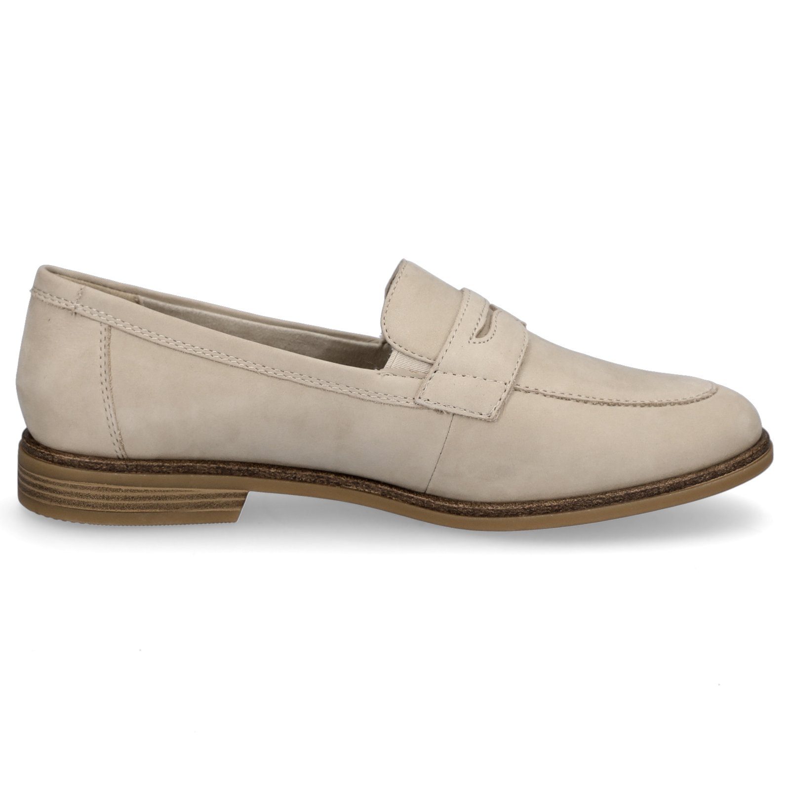 Slipper Tamaris NUBUC) Tamaris Grau Leder Damen Slipper (TAUPE beige