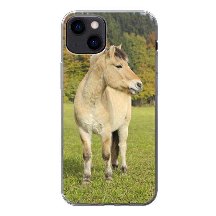 MuchoWow Handyhülle Fjordpferd in einer Herbstlandschaft Handyhülle Apple iPhone 13 Smartphone-Bumper Print Handy