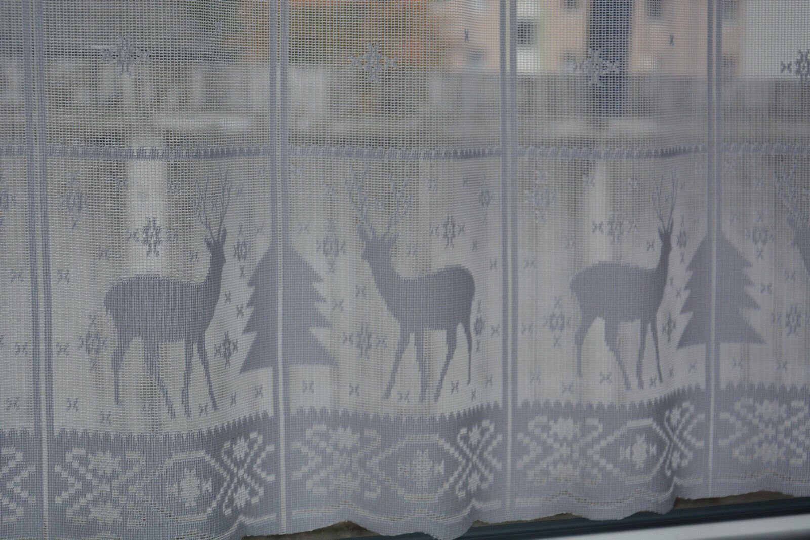Clever-Kauf-24 Scheibengardine Scheibengardine Hirsch Schneeflocke, HxB 50x günstig online kaufen
