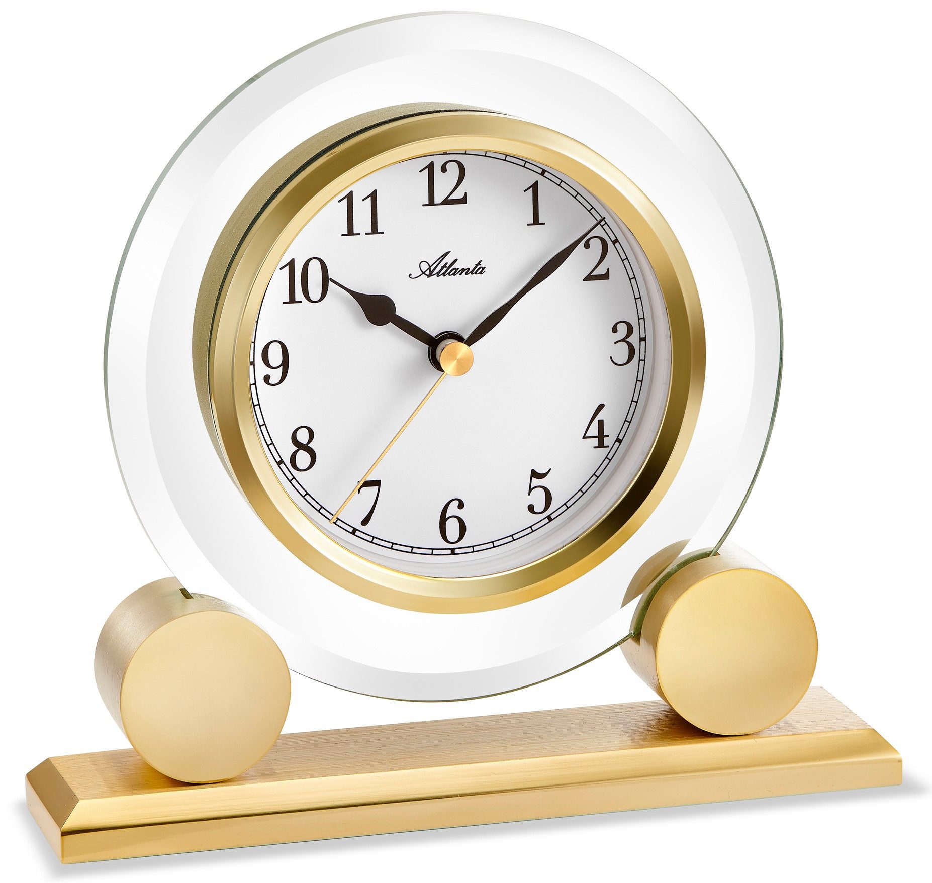 Atlanta Tischuhr Quarz Serie 3118 Glas Metall Kombination Maße: 15 x 14,5 c günstig online kaufen