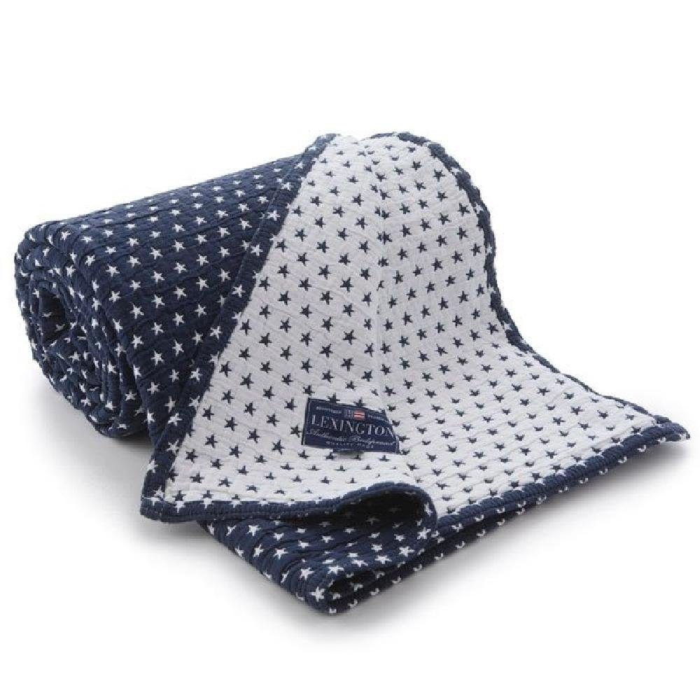 Lexington Bettwäsche Decke Plaid Bettüberwurf mit Sternen Star Navy Blue (160x240cm)
