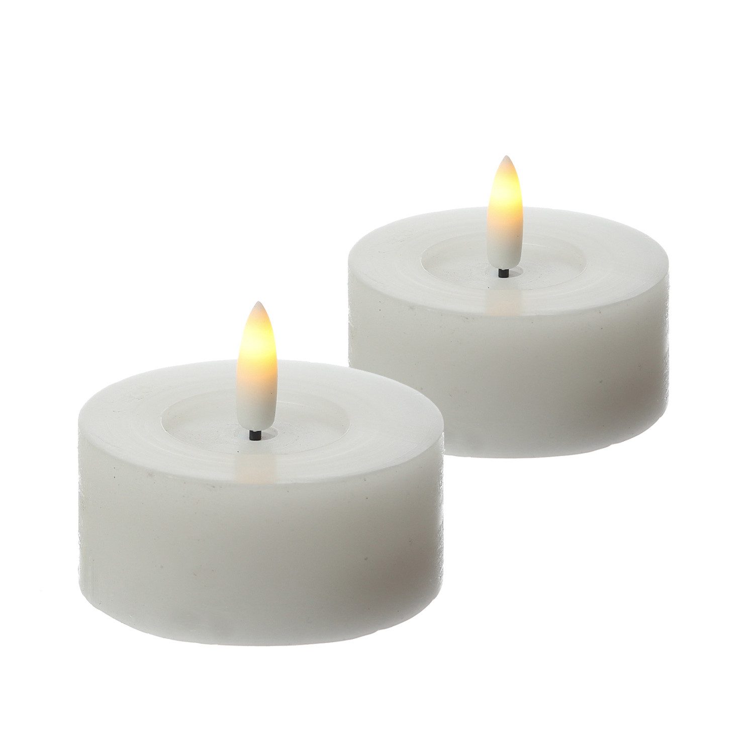 Adilina LED-Kerze LED Maxi Teelichter Lina Rustik Optik Echtwachs D: 7cm we günstig online kaufen