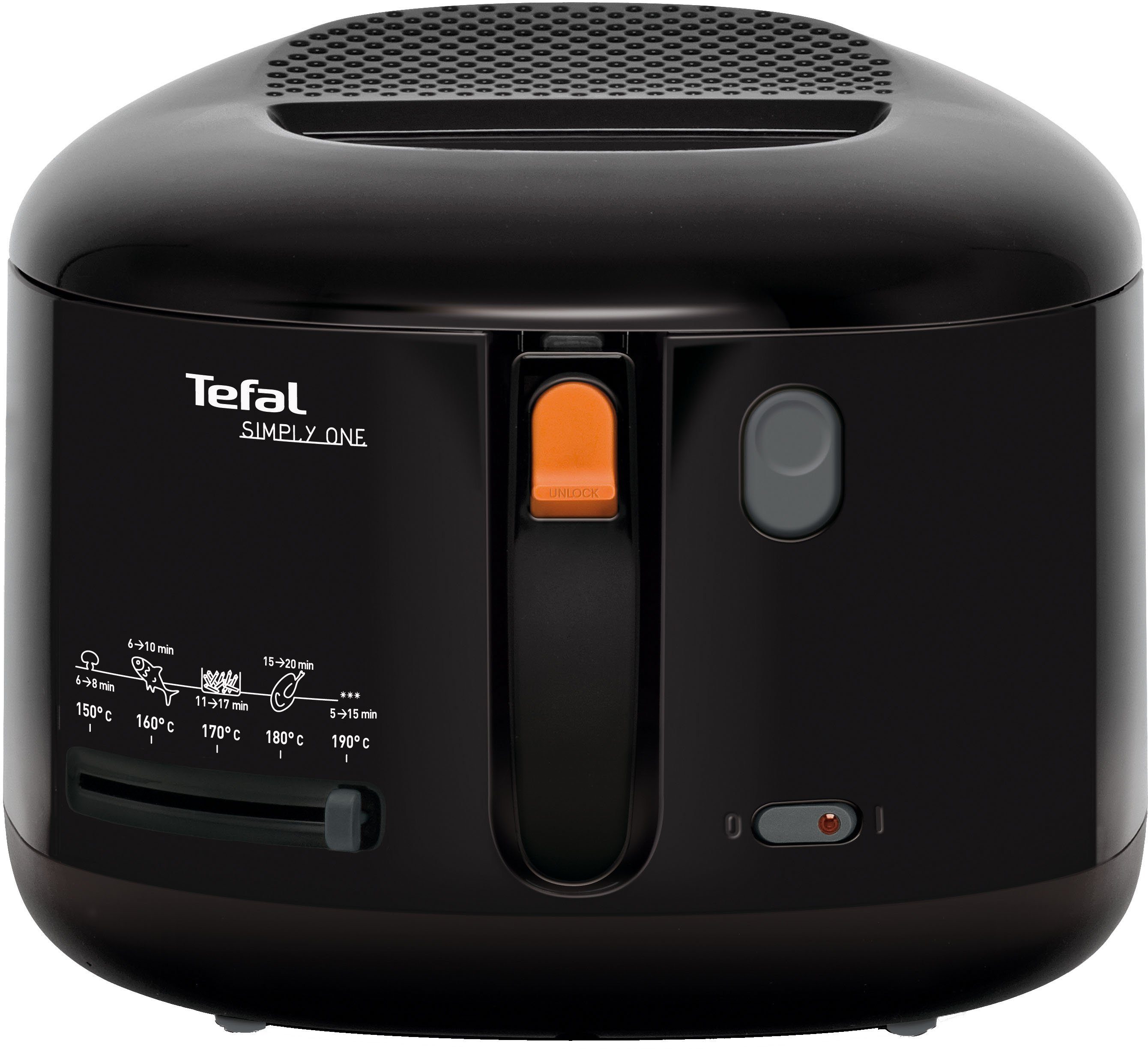 Tefal Fritteuse FF1608 Simply One, 1900 W, Sichtfenster, spülmaschinengeeignet, einklappbare Griffe, FF1608