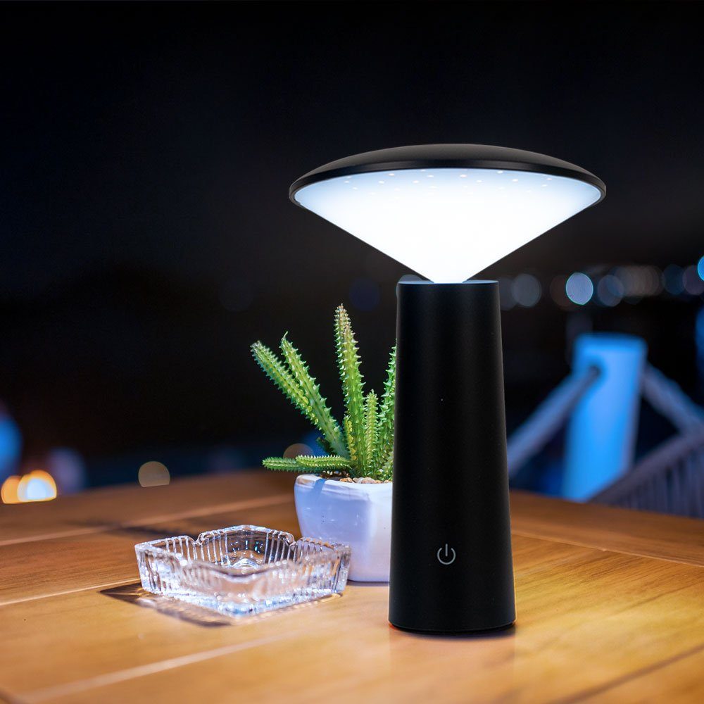 FISCHER & HONSEL LED Außen-Tischleuchte, LED-Leuchtmittel fest verbaut, Neutralweiß, Warmweiß, Tageslichtweiß, LED Tischleuchte Garten Outdoor Leuchte Batterie Akku