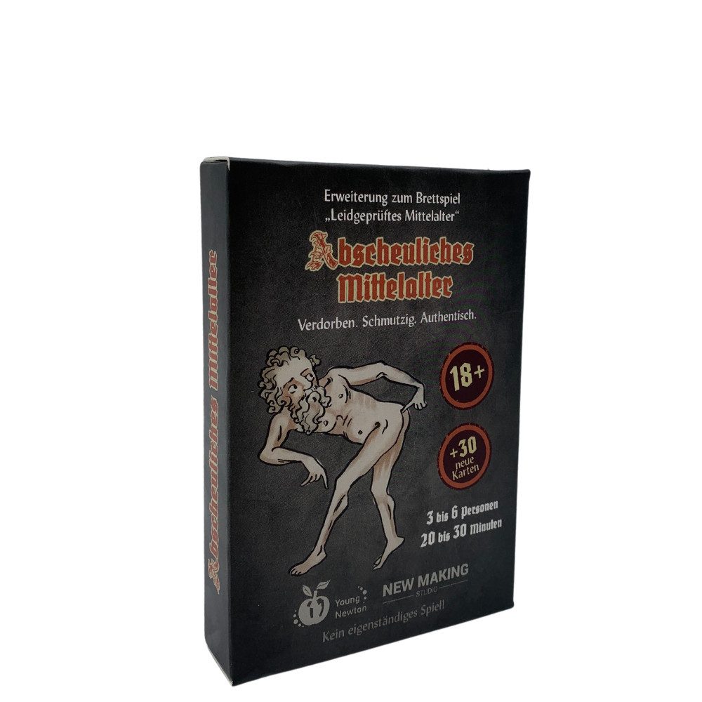Young Newton Spiel Abscheuliches Mittelalter, Erweiterung zum Brettspiel "Ledgeprüftes Mittelalter". Neue Charaktere, die für Lacher sorgen., Made in Europe