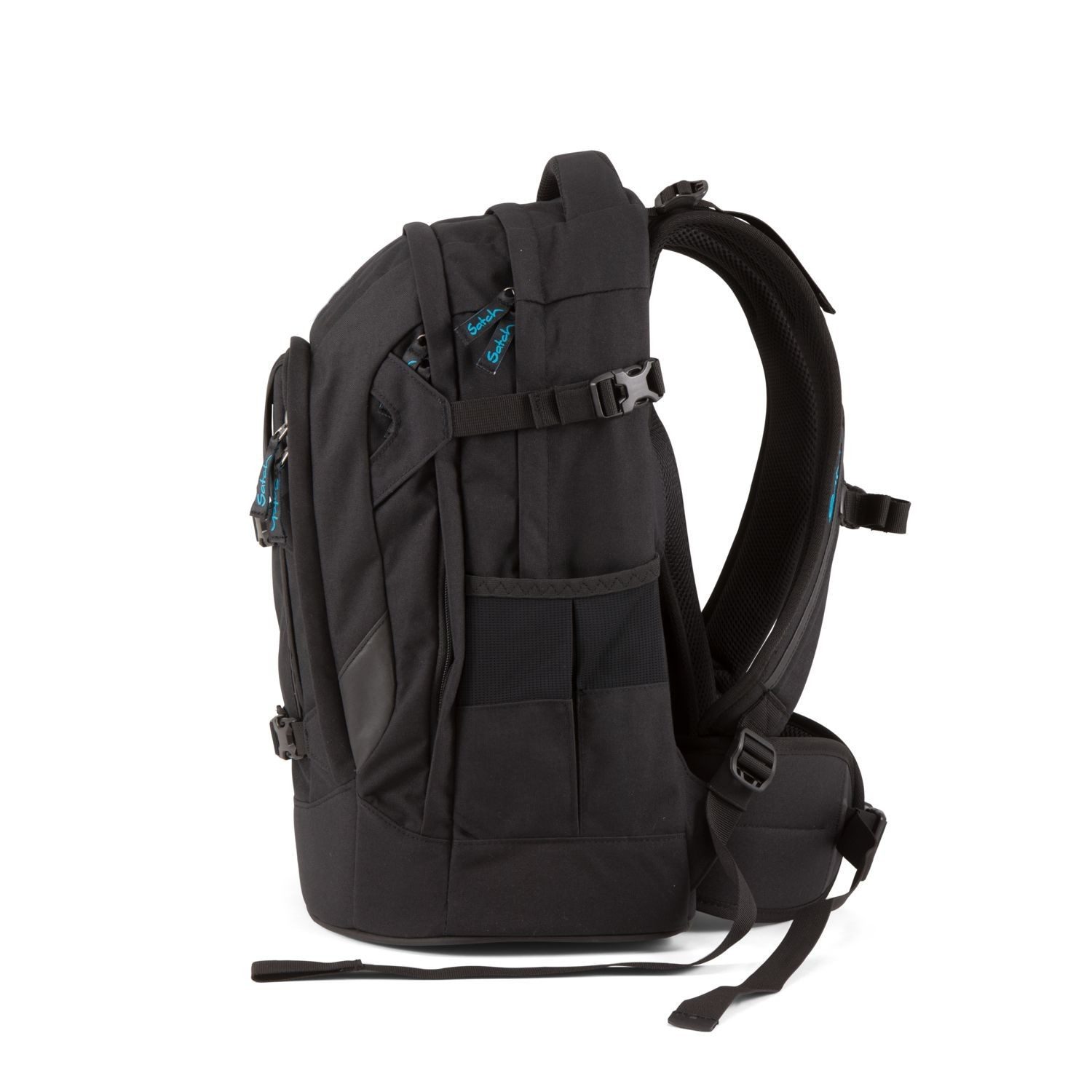 Satch Schulranzen Schulrucksack-Set PACK Black Bounce 2-teilig (2-teilig), Laptop-Fach, Your-Size-System, Schulranzen