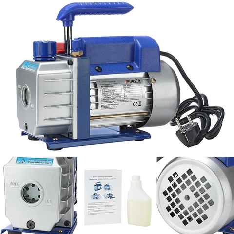 Mucola Klimaanlagenschlauch 70 l/min Vakuumpumpe Unterdruckpumpe Vakuum Pumpe Vacuumpumpe, Öl-Schauglas