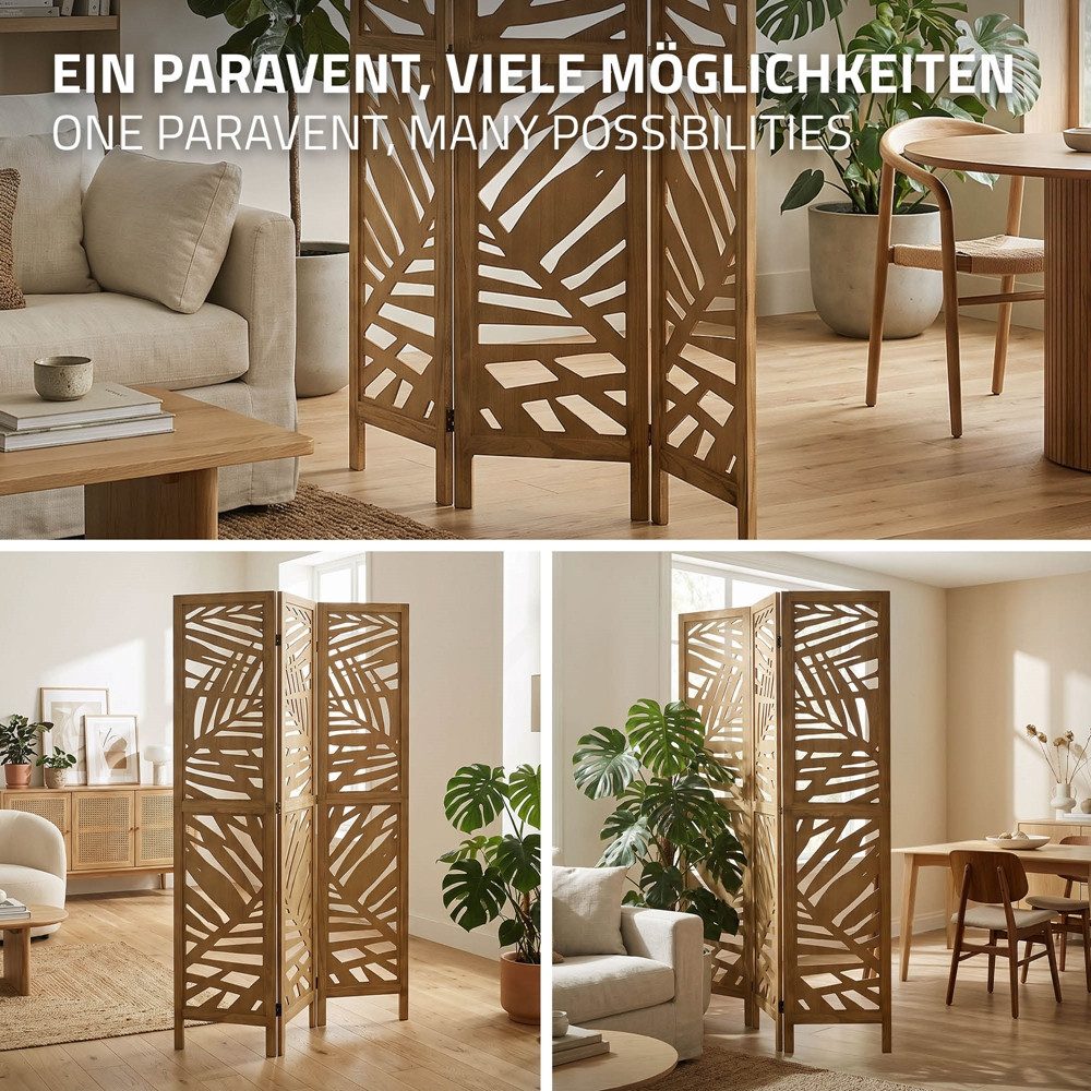 ML-DESIGN Paravent Raumteiler Faltbarer Sichtschutz Indoor Stellwand Sichtschutzwand, Raumtrenner 3-teilig Kyoto Natur 170x121cm Holz freistehend Trennwand – Bild 5 von 5