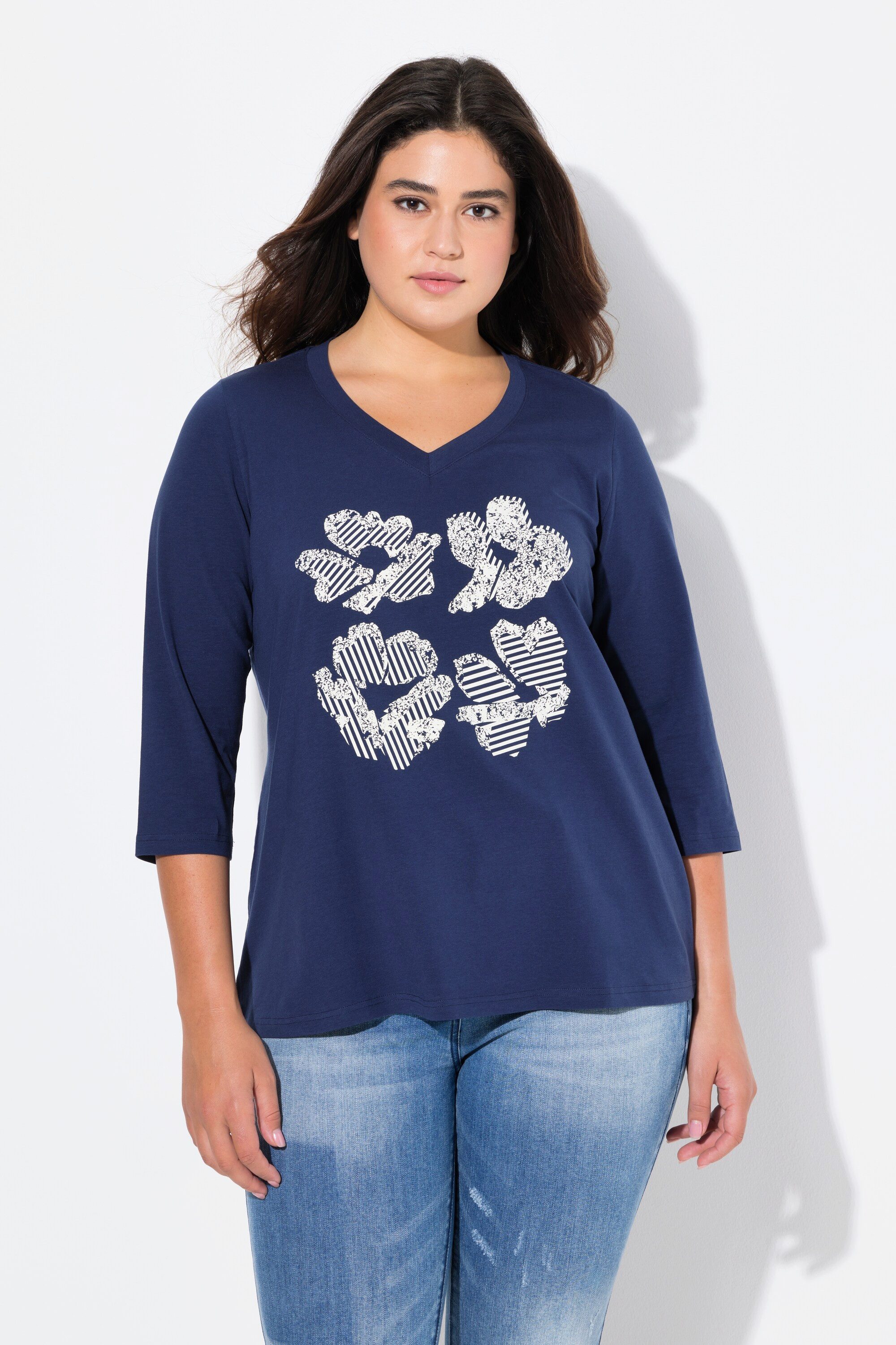 Ulla Popken T-Shirt Shirt Blüten Classic günstig online kaufen