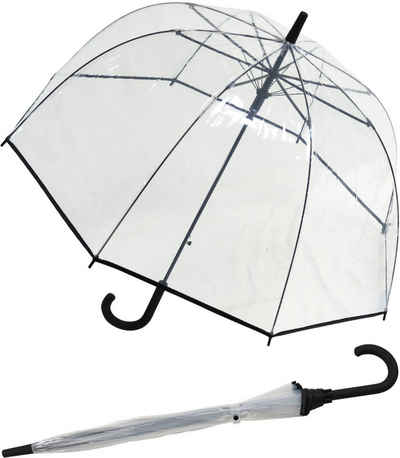 Impliva Langregenschirm Falconetti® Automatik Glockenschirm transparent, durchsichtig, der perfekte Schutz für die Frisur
