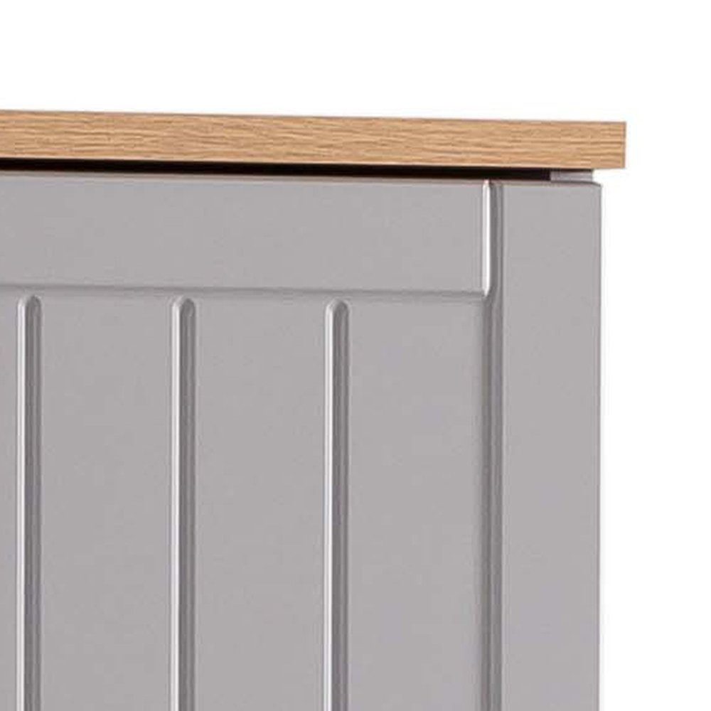 Lomadox Hängeschrank JAUSA-80 Badmöbel im Landhaus Design, grau mit Eiche Nb., 30,3/70,8/20,5cm