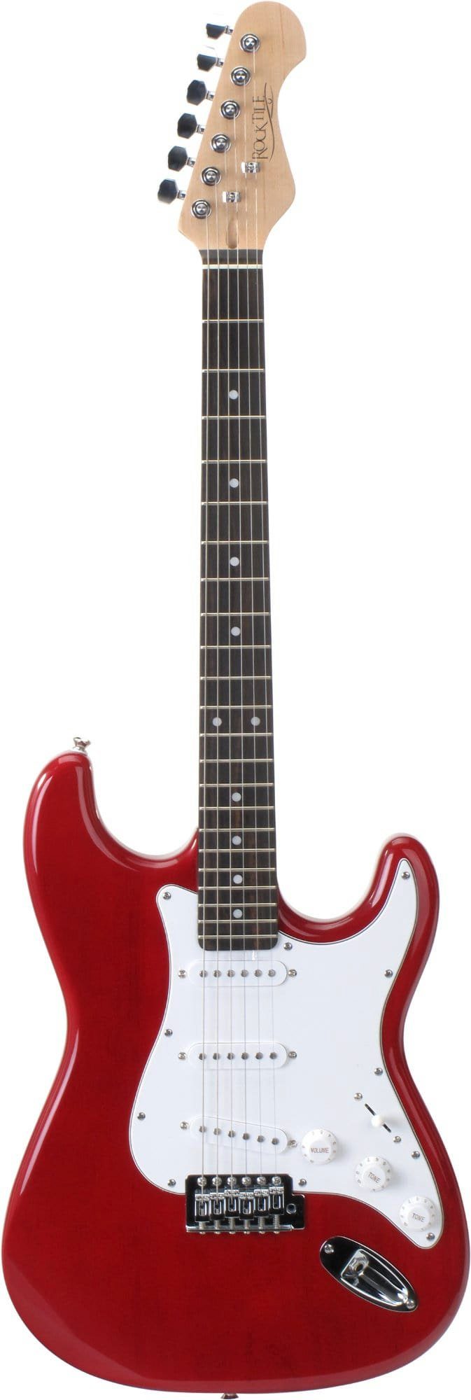 Rocktile E-Gitarre "Sphere Classic" elektrische Gitarre, ST-Style, Anfängerset, 6-St., inkl. Kabel, Tremolohebel, Gigbag, Ersatzsaiten Plektren und Schule, 3x Single Coil Tonabnehmer, 21 Bünde, Engineering Wood Griffbrett