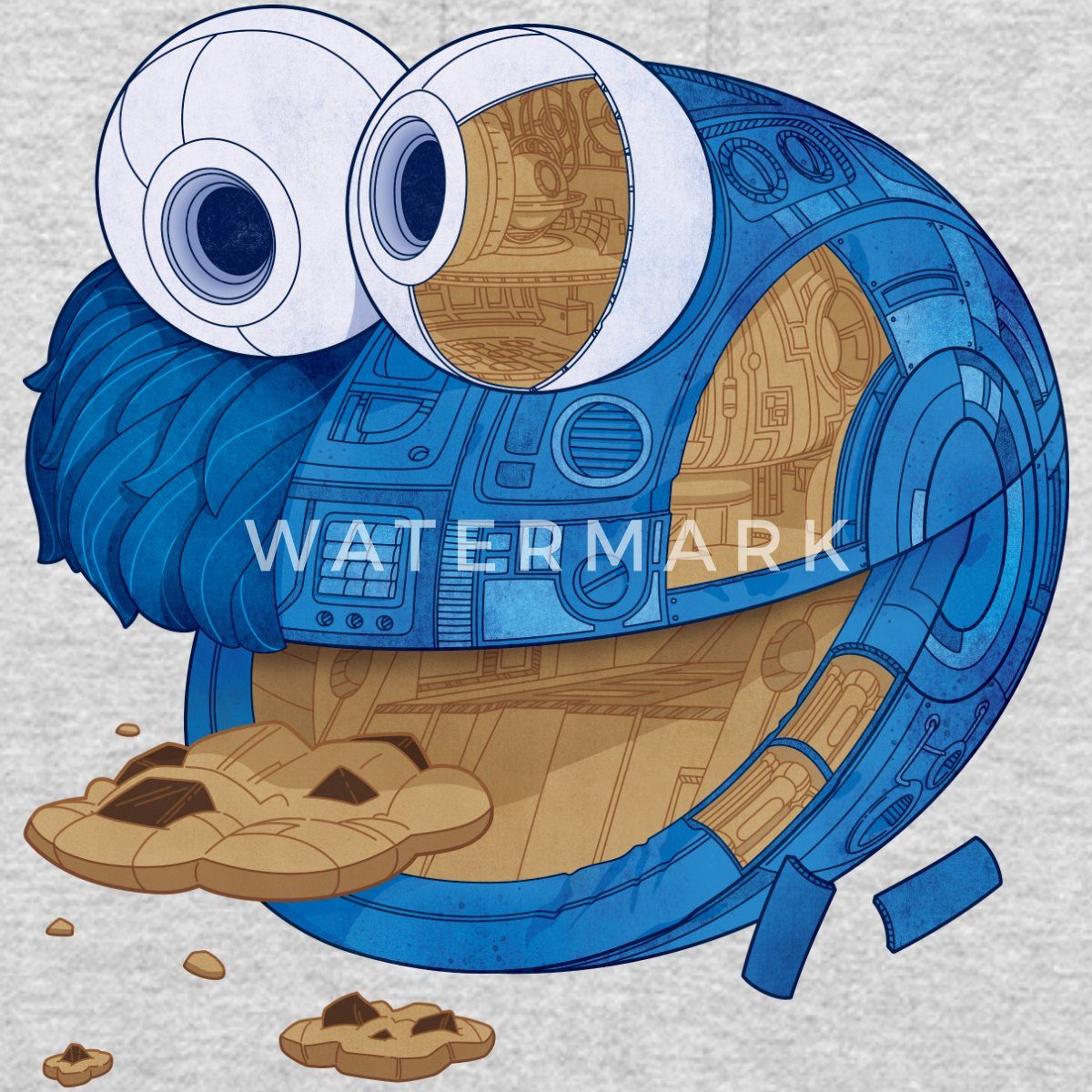 Spreadshirt Hoodie Sesamstraße Krümelmonster Maschine Unisex Hoodie (1-tlg)
