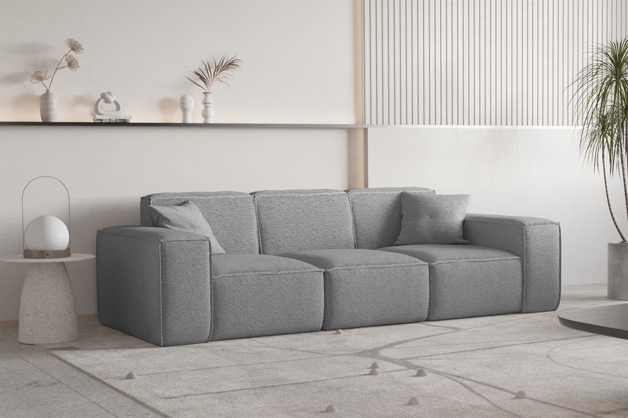 Fun Möbel Sofa Sofa Designersofa in Zierkissen Inkl. PREMIUM 2 Stoff, CELES 3-Sitzer