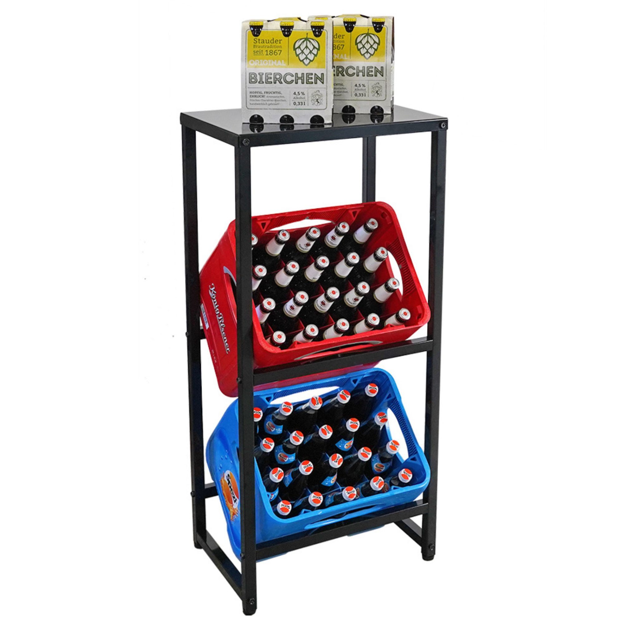 PROREGAL® Flaschenregal Getränkekistenregal Kastenregal Kistenregal KÖNIGSSEE, Hochwertiges Getränkekistenregal für Küche Garage Keller Abstellraum