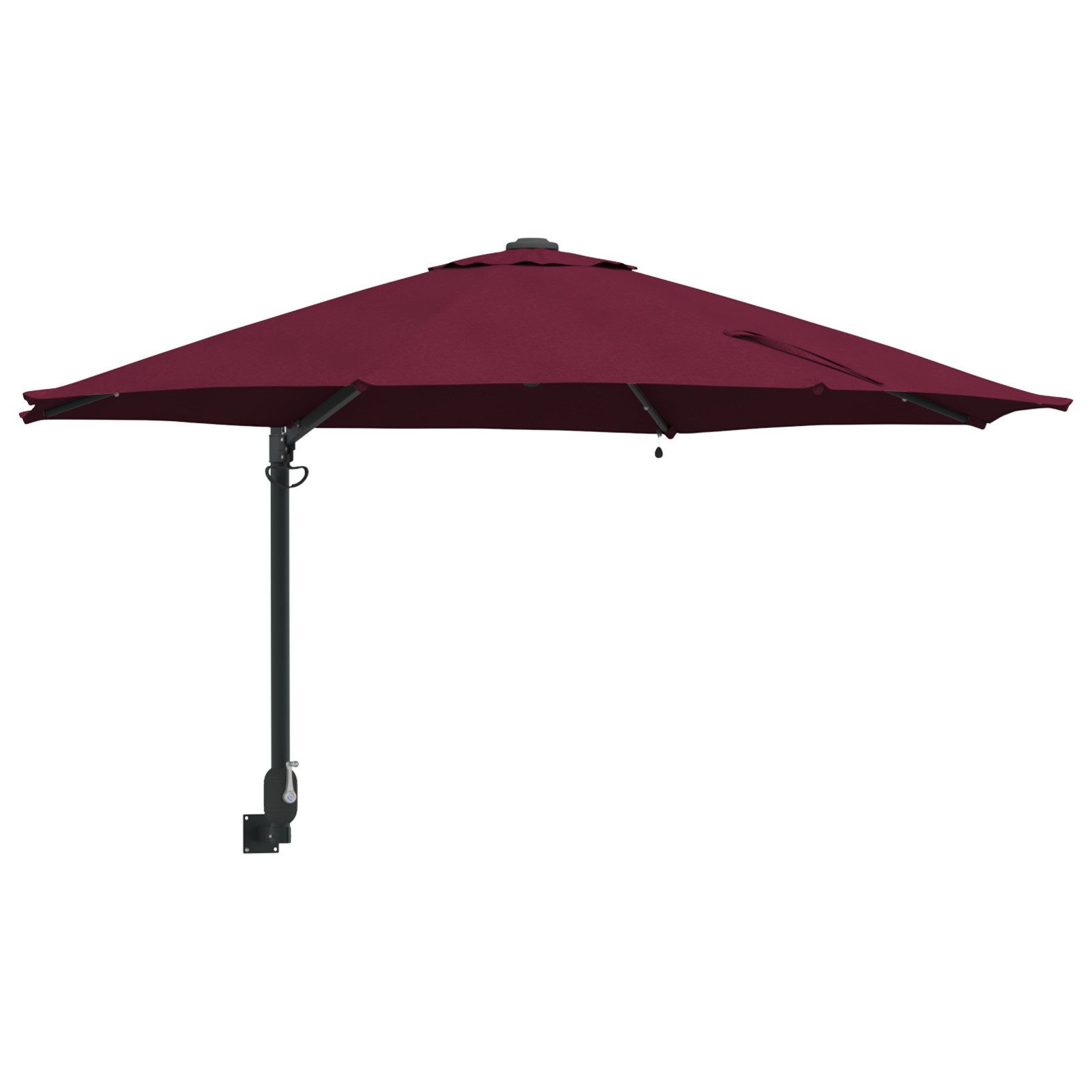 vidaXL Sonnenschirm Wand-Sonnenschirm mit LED-Leuchten Bordeauxrot günstig online kaufen