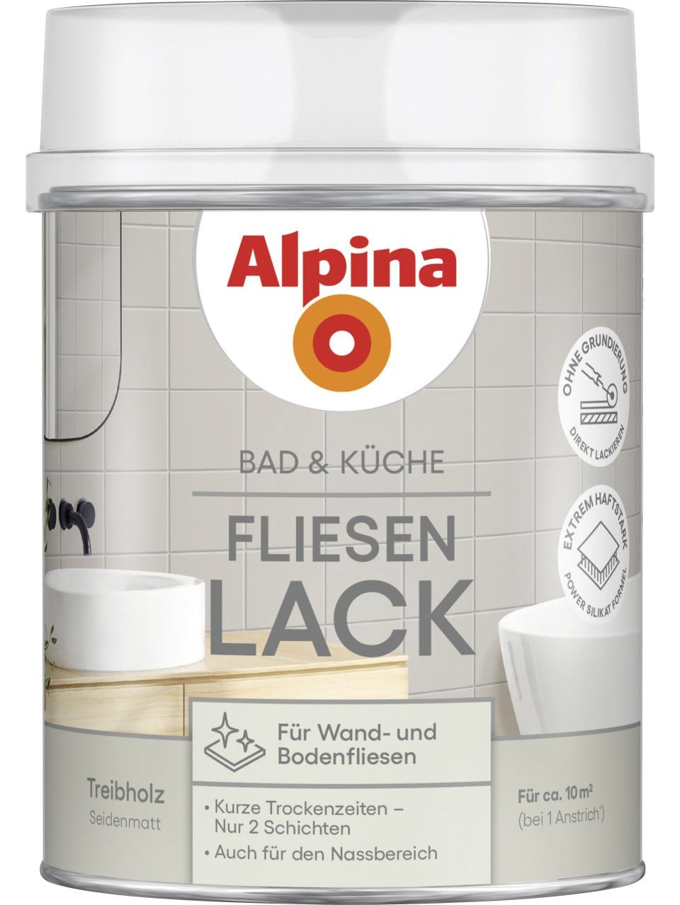 Alpina Fliesenlack Alpina Fliesenlack Bad & Küche 2K treibholz 750 ml