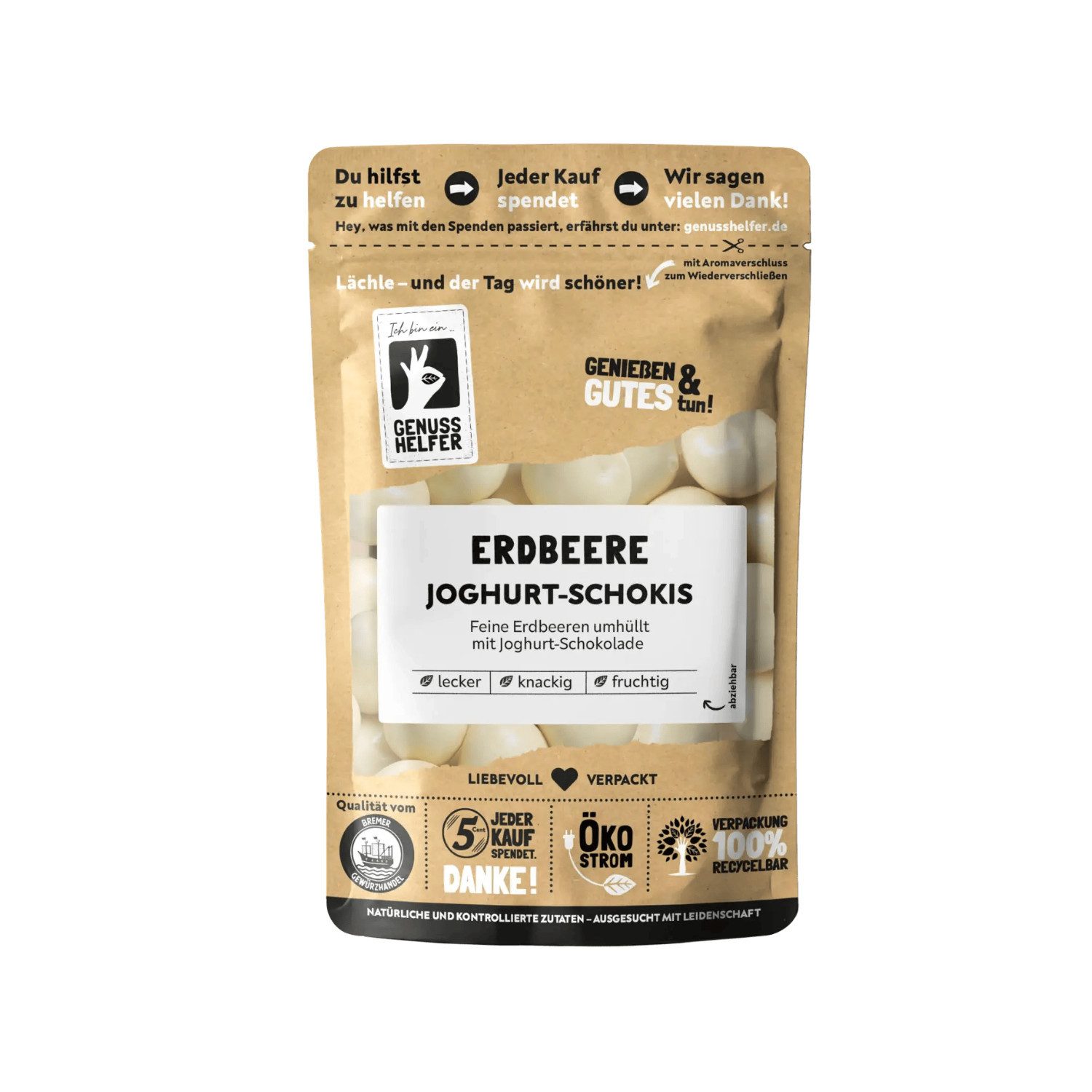 Bremer Gewürzhandel Süßigkeit Erdbeer Joghurt Schokis, 125 g