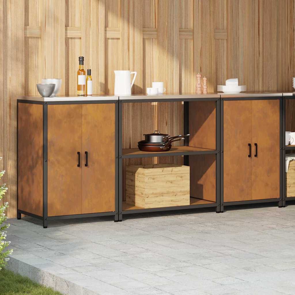 vidaXL Unterschrank 210 x 50 x 92 cm Küchenlager-Set mit Regal mit Speicher mit Tür 3 pcs