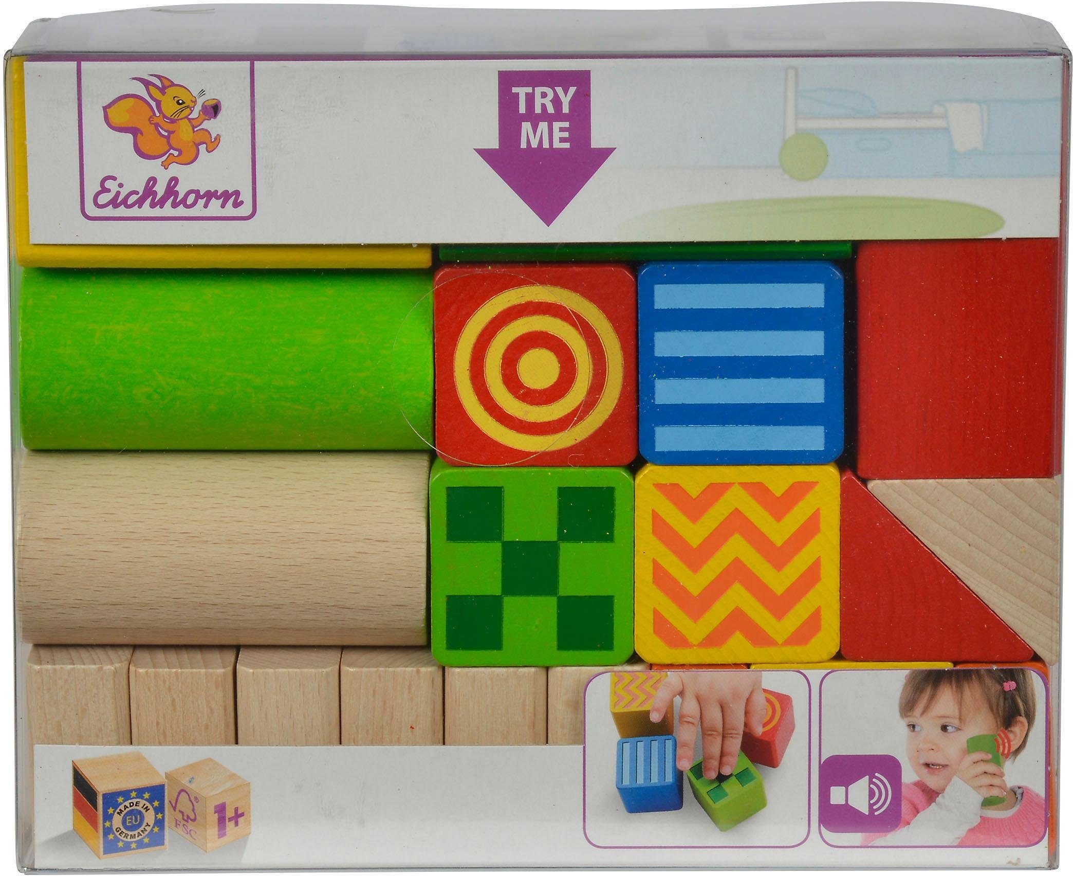 Eichhorn Baby Fühl- und Klangbausteine Spielbausteine, (20 St), Made in Germany