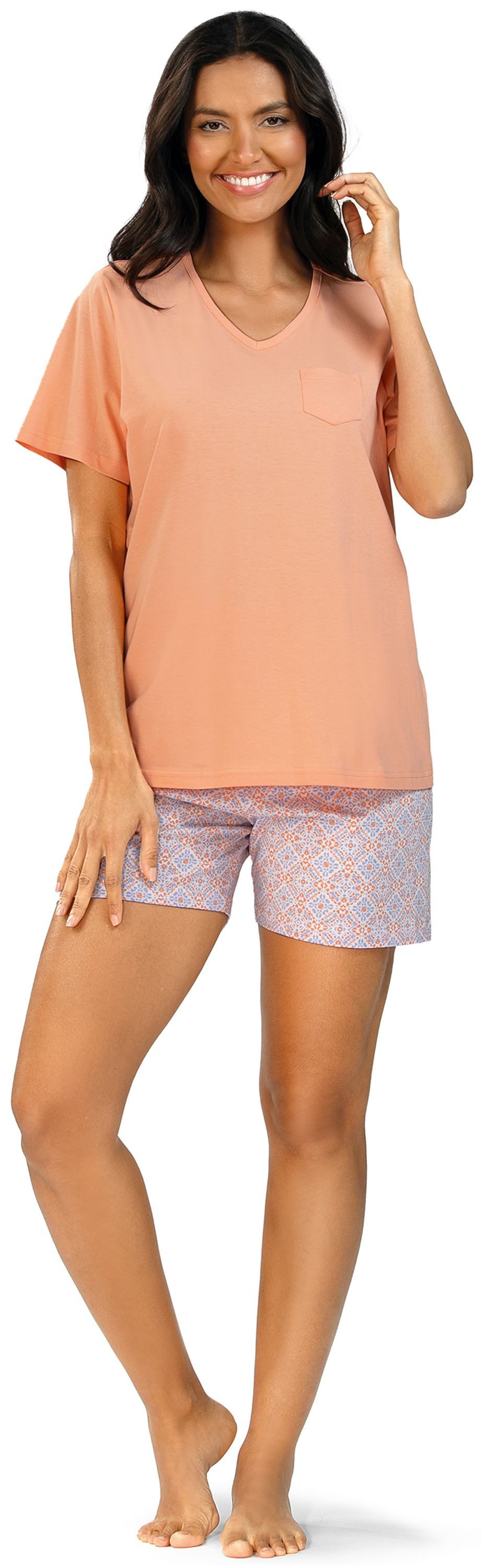 comtessa Shorty Summer Whisper (Set, 2 tlg., 2-teilig) Damen Pyjama 2-teilig Shorts Baumwolle große Größen