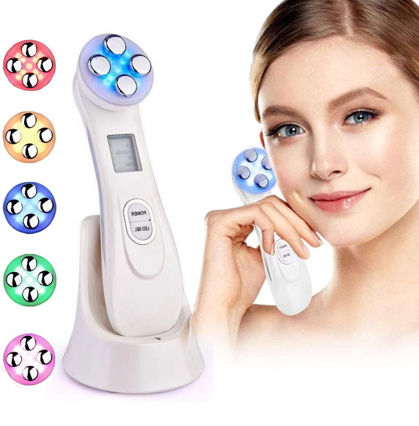Massagegerät Gesichtsmassagegerät mit RF, 6 Massagemodi