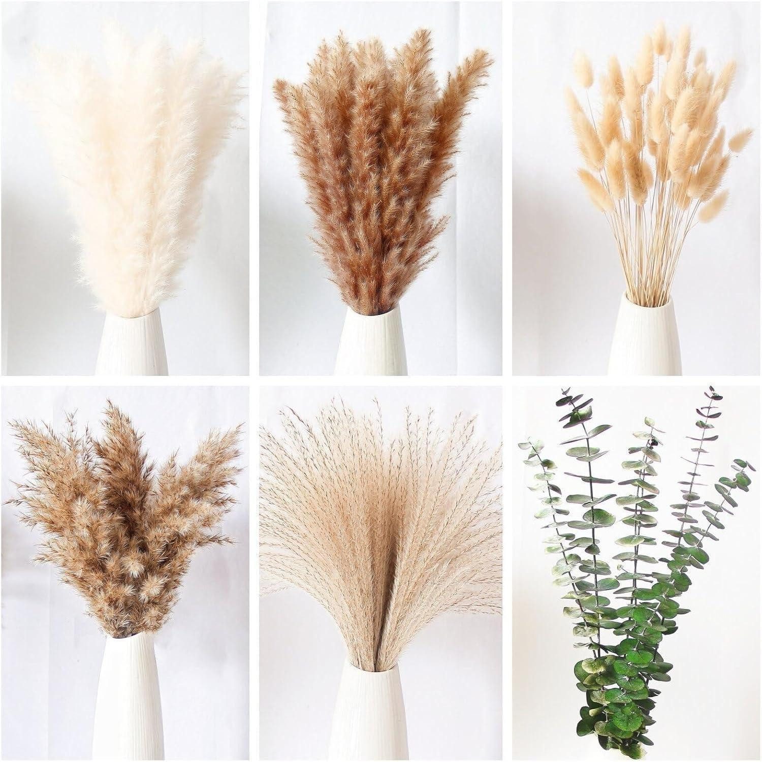 Trockenblume 110-teiliges Set getrocknete Boho-Pampasgras-Deko für Hochzeiten, LuxusKollektion