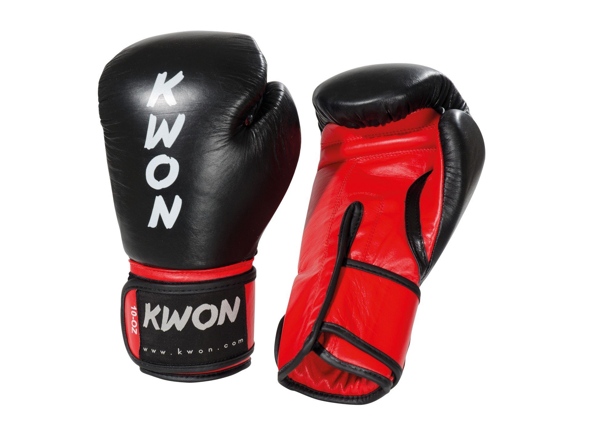 KWON Boxhandschuhe Profi KO Thaiboxen (Vollkontakt, Leder, Leder schwarz/gelb Paar), Form, Kickboxen Champ Box-Handschuhe anerkannt Boxen Profi WKU Echtes Ergo Ausführung