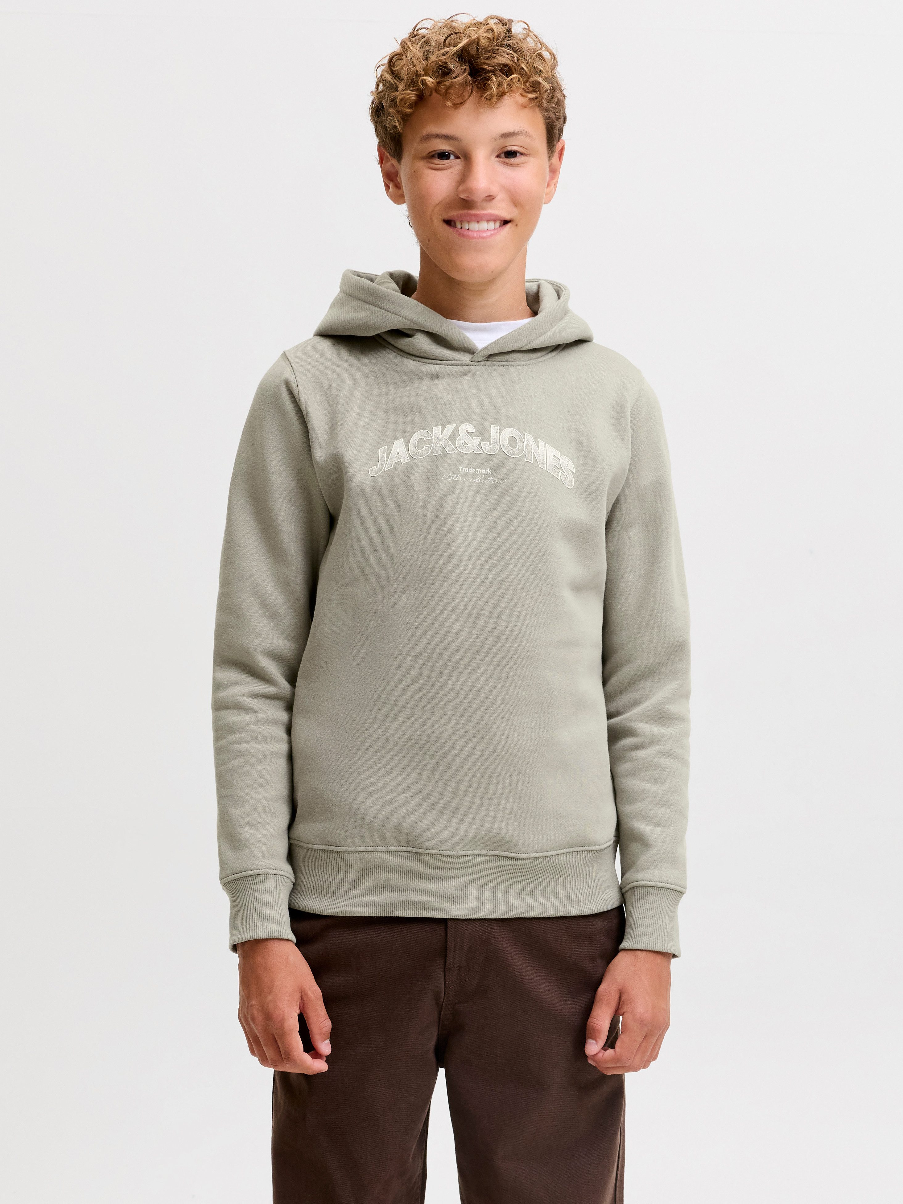 Jack & Jones Junior Kapuzensweatshirt JJAVERY SWEAT HOOD JNR Baumwollmischung, normal geschnitten