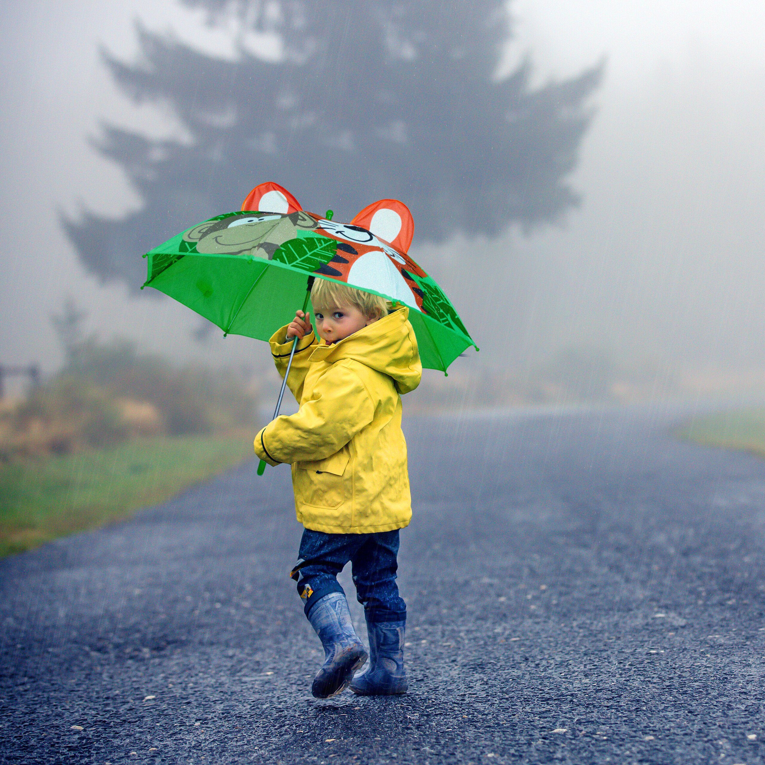 relaxdays Stockregenschirm Kinder Regenschirm "Dschungel"