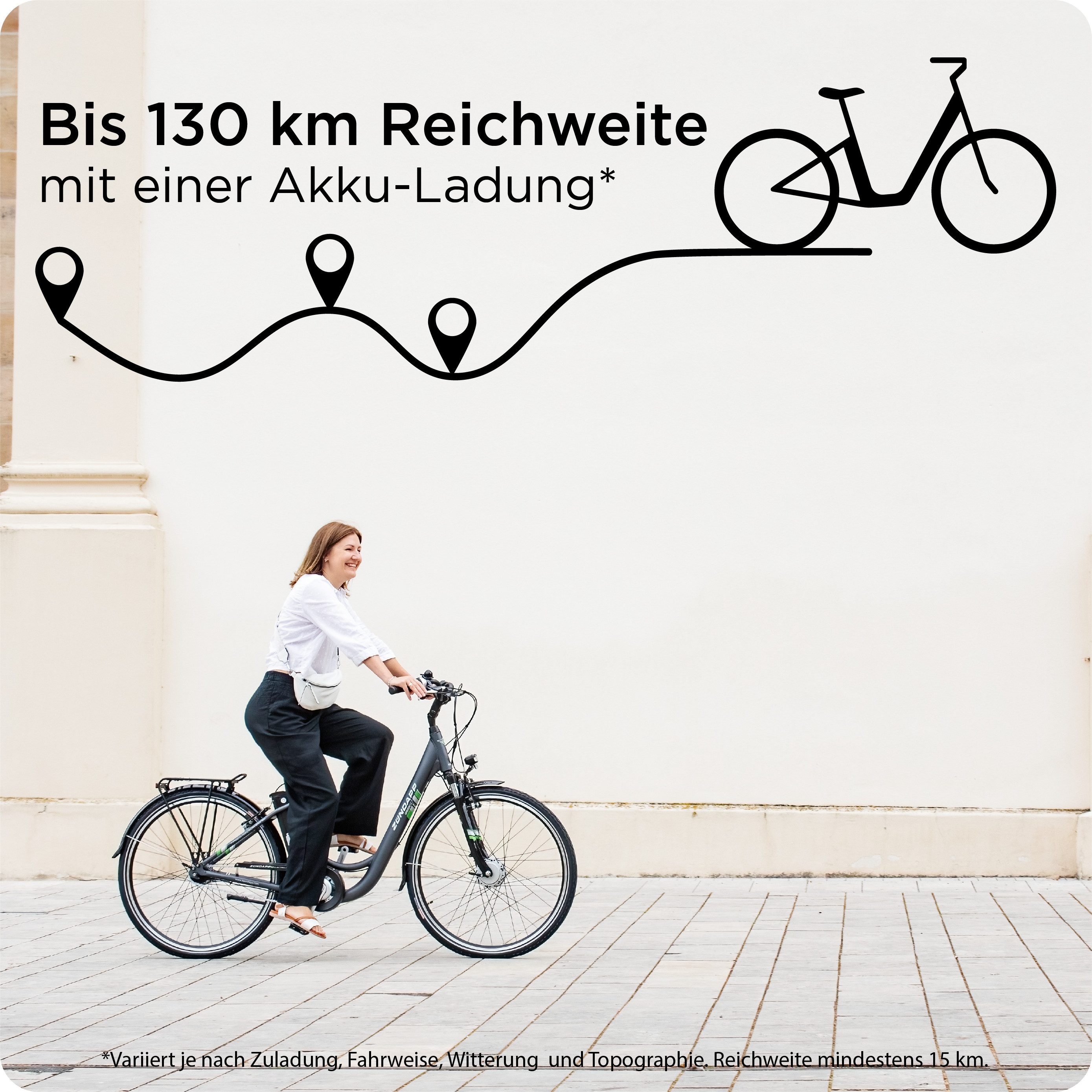 Zündapp E-Bike Cityrad Green 2.7, 3 Gang Shimano Nexus Schaltwerk, Nabenschaltung, Frontmotor, 531,6 Wh, Pedelec, Elektrofahrrad für Damen u. Herren
