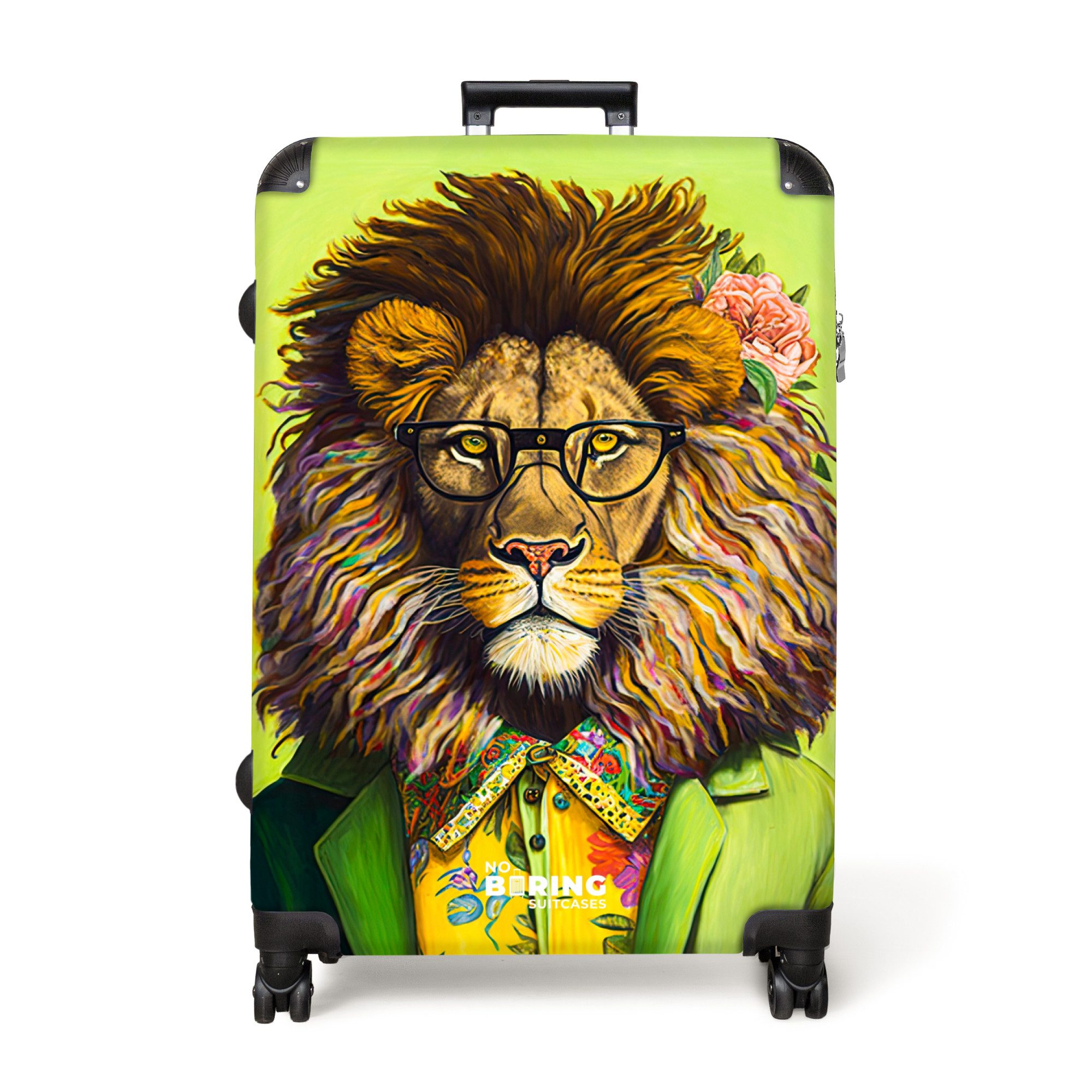 NoBoringSuitcases.com© Hartschalen-Trolley Löwe - Mensch - günstig online kaufen