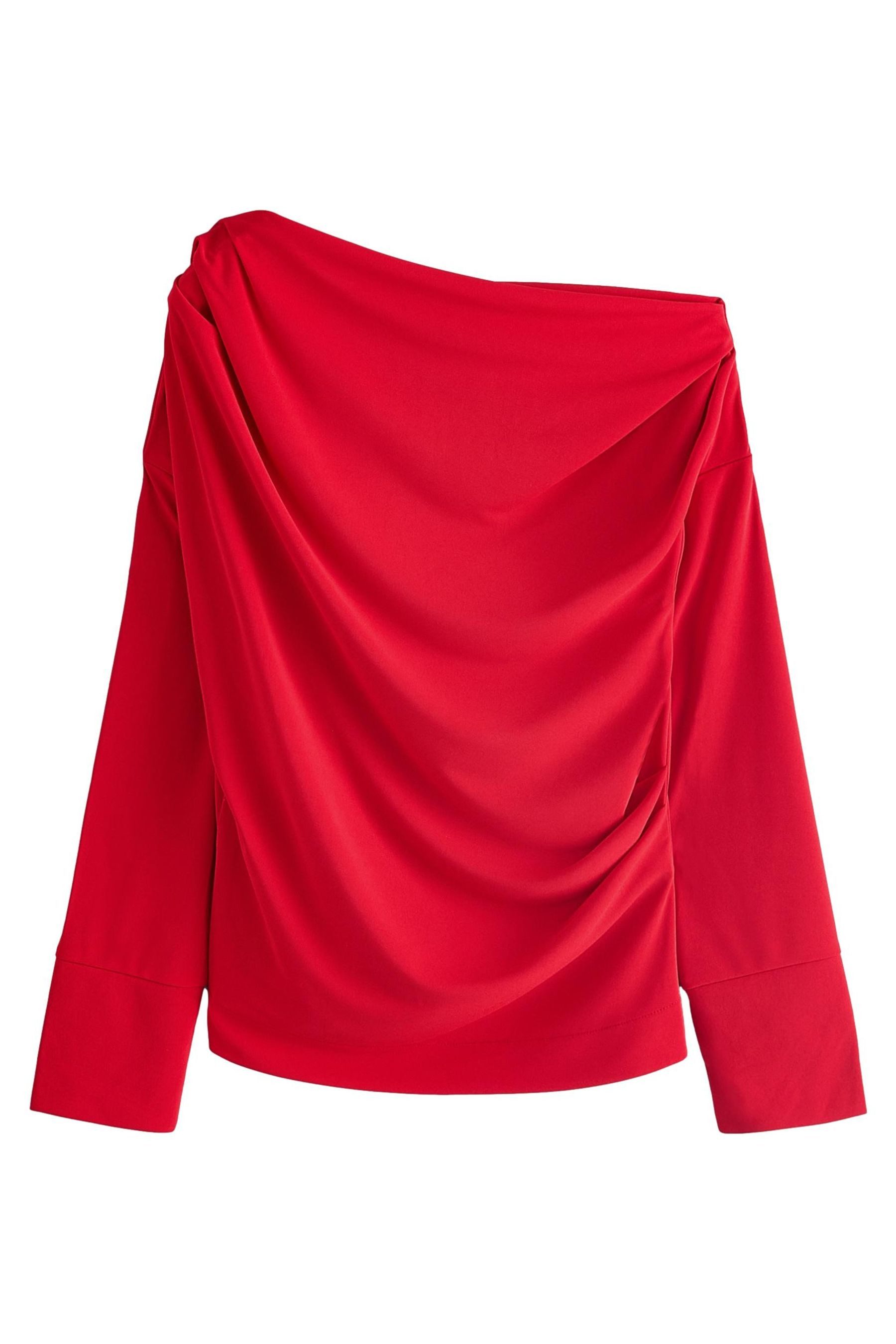 Next Langarmbluse Schulterfreies Jersey-Oberteil mit Drapierung günstig online kaufen