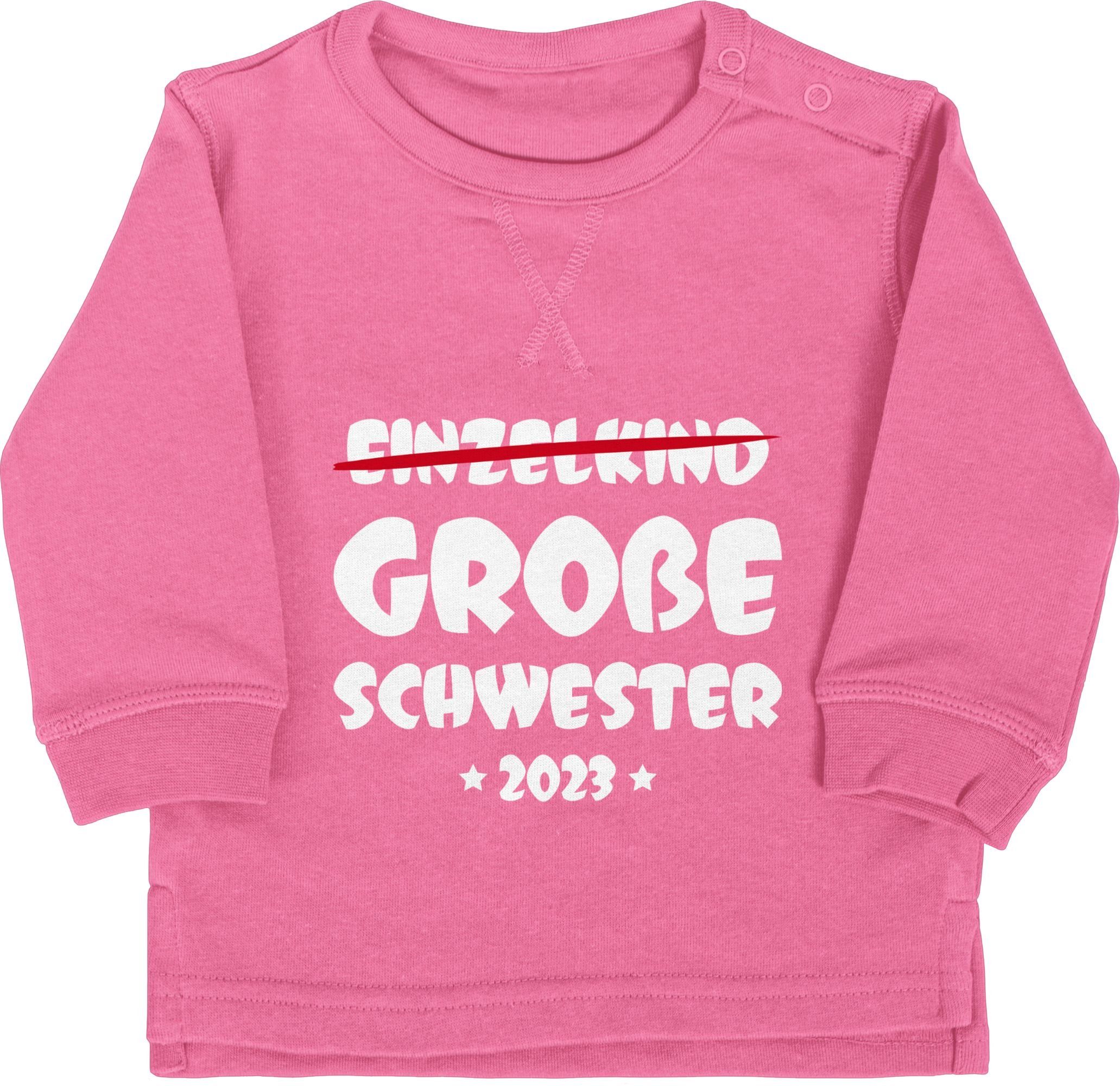 Shirtracer Sweatshirt Einzelkind Große Schwester 2023 Große Schwester 1 Pink