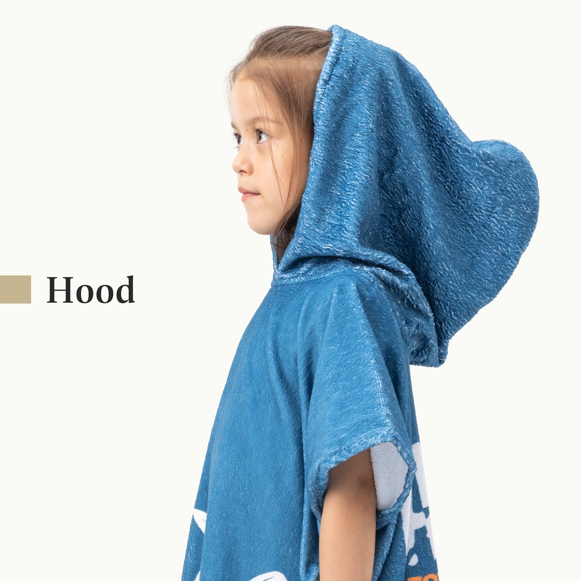 Kinder und Badeponcho Baby Poncho Handtuch Baumwolle HOMELEVEL - Blau Surfponcho, - Kinderbademantel