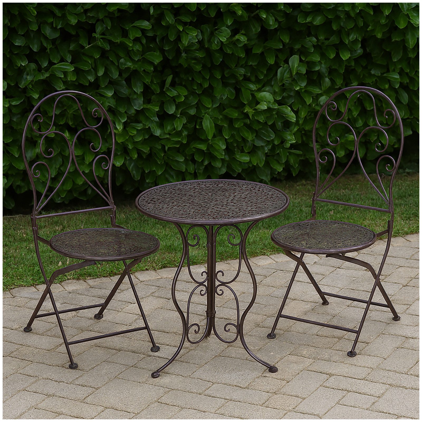 HTI-Line Balkonset Tischgruppe Lani Braun, (Set, 3-tlg., 1x Tisch, 2x Stühl günstig online kaufen