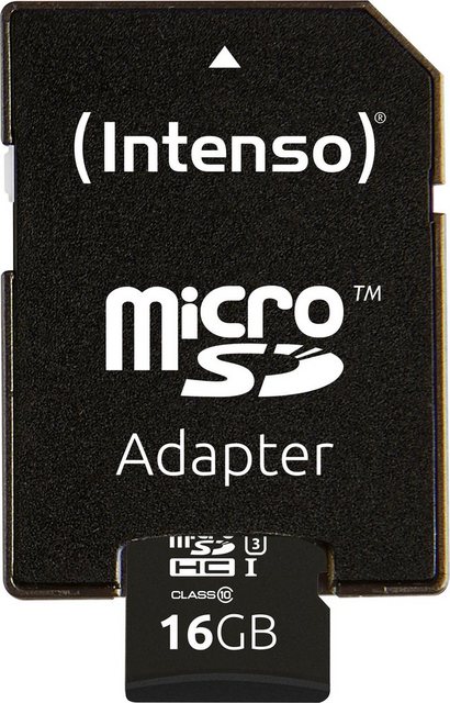 Intenso »microSDHC UHS-I Professional + SD-Adapter« Speicherkarte (16 GB)