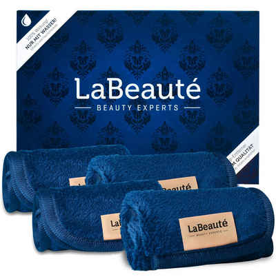 LaBeauté Gesichtsreinigungstücher Abschminktücher Mikrofaser 21x21 cm dunkelblau, 4-tlg., (4 Stück) waschbar und wiederverwendbar