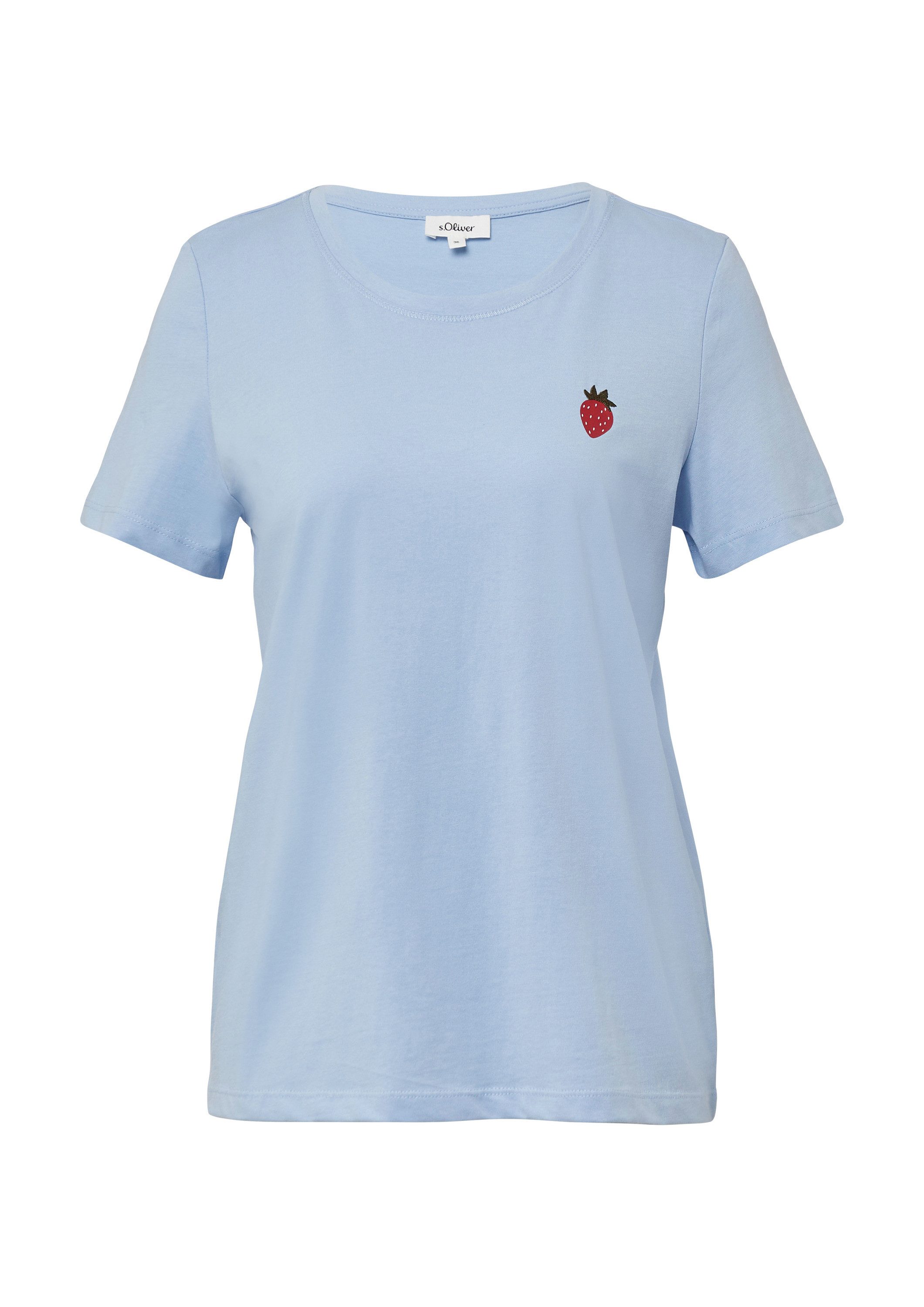 s.Oliver Kurzarmshirt T-Shirt Jersey-T-Shirt mit Stickerei günstig online kaufen