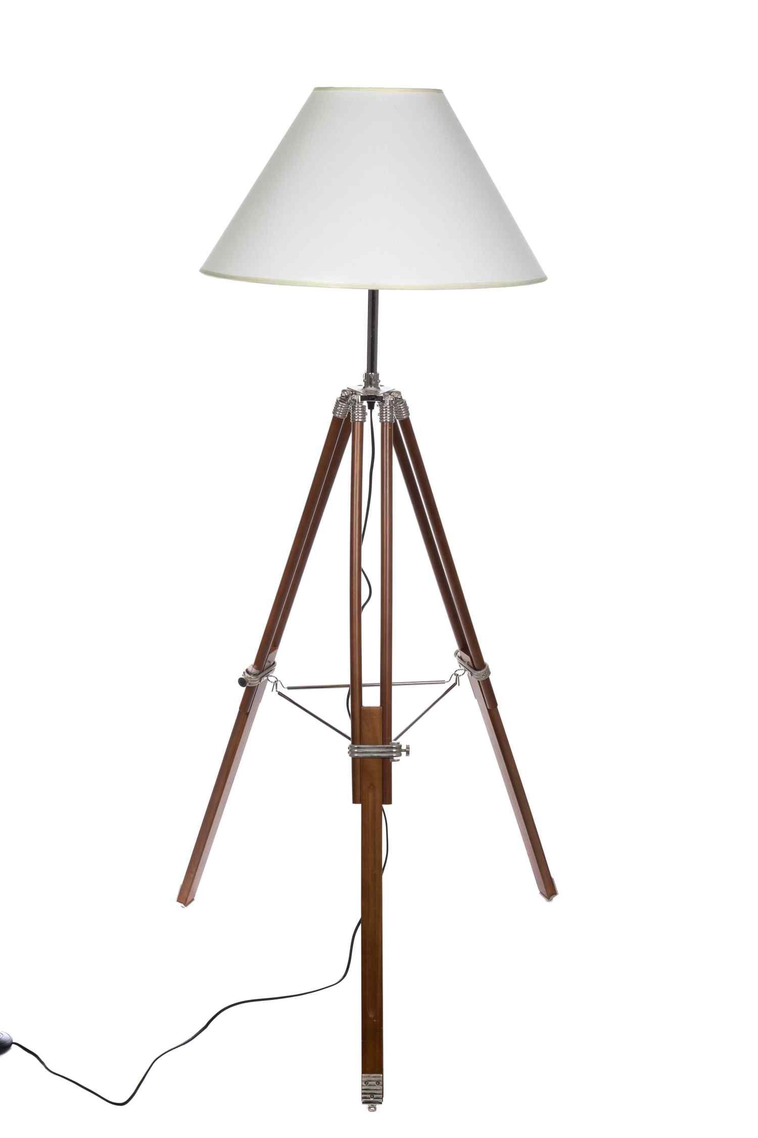Stehlampe XXL Stativlampe Stehlampe im Dreibein Stativ Look F705 weißer Schirm