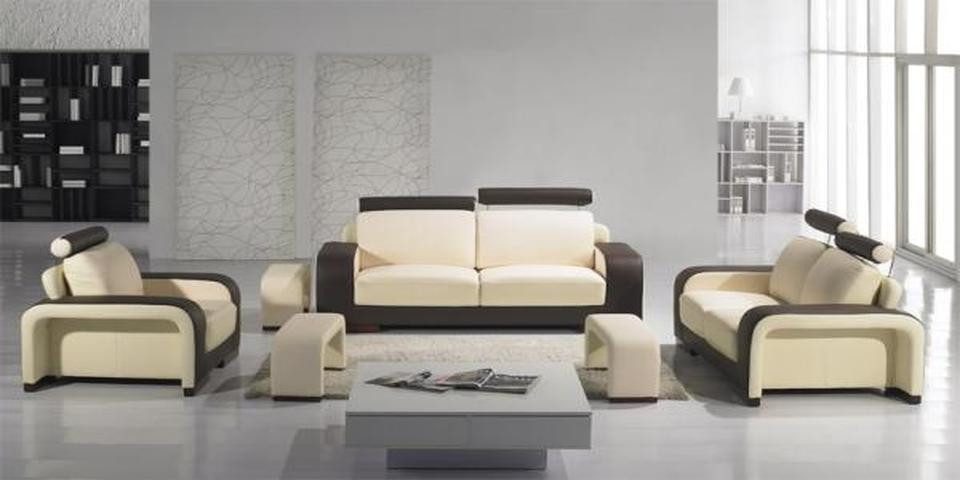 Xlmoebel Polstergarnitur Leder-Couch mit modernem Design und bequemer Polsterung, (Sofagarnitur 3+2+1 Sitzer), Hergestellt in Europa