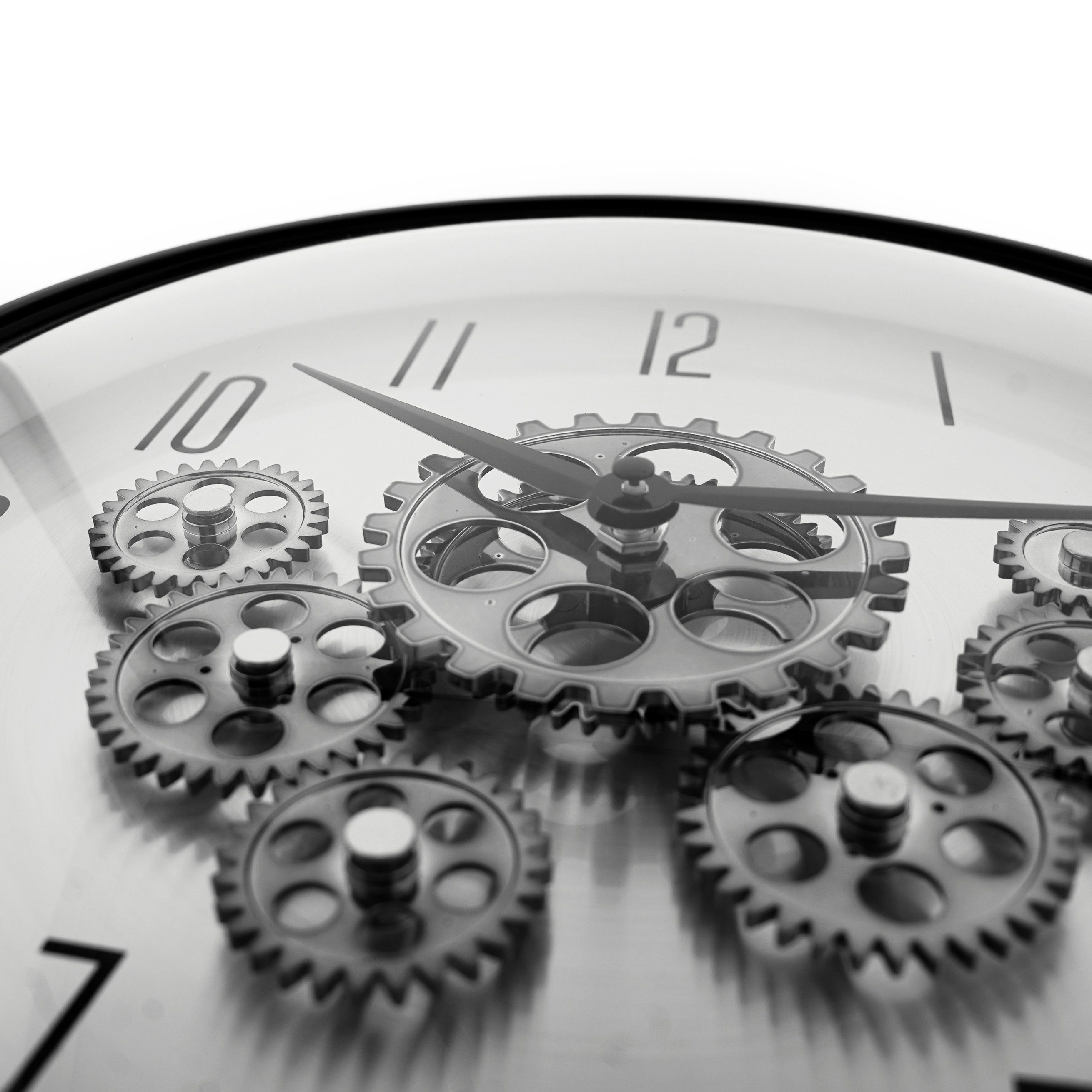 Sunay Wanduhr mit Zahnrädern - ø35 x 9 cm, Analog im Industrial-Look (analog, 35 x 9 cm, mit Zahnrädern)