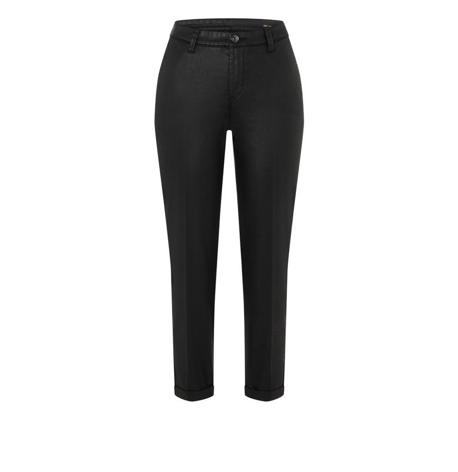MAC Chinohose CHINO turn up Leder-Optik
