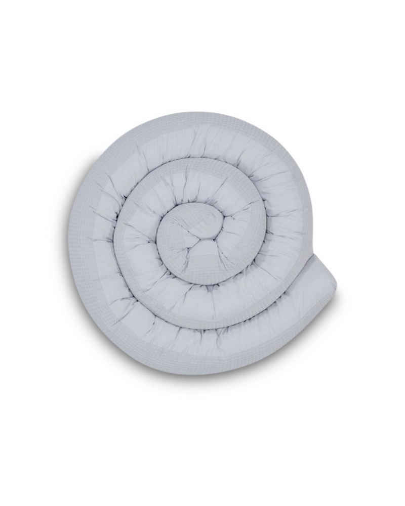 ULLENBOOM ® Nestchenschlange Bettschlange Baby 300 cm Grau, ideal als Baby Bettumrandung, (Made in EU), Bezug aus 100% Baumwolle, als Bettnestchen geeignet